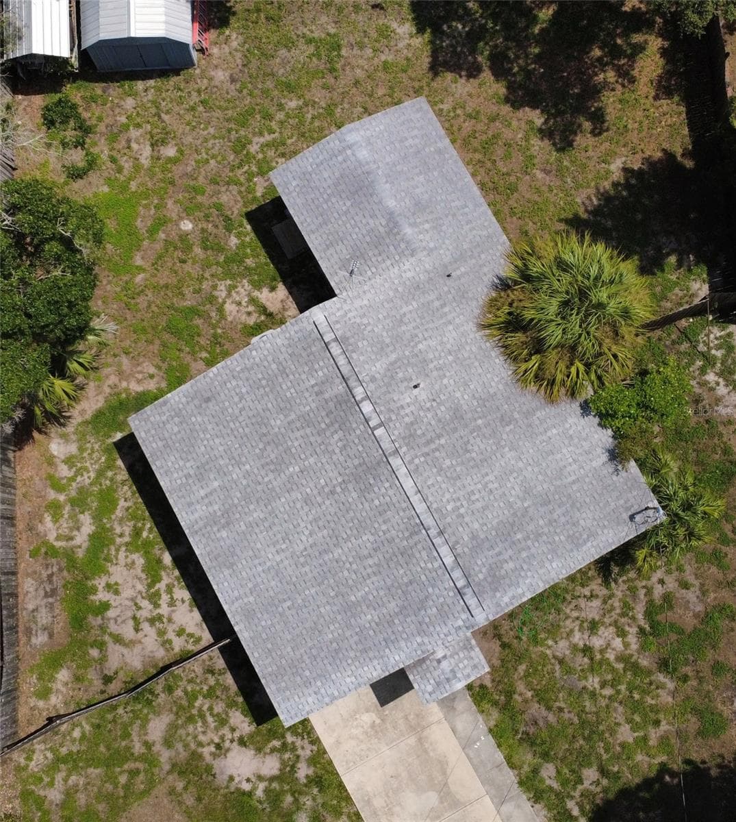 Backyard Arial - 623 DEXTER DR, DUNEDIN