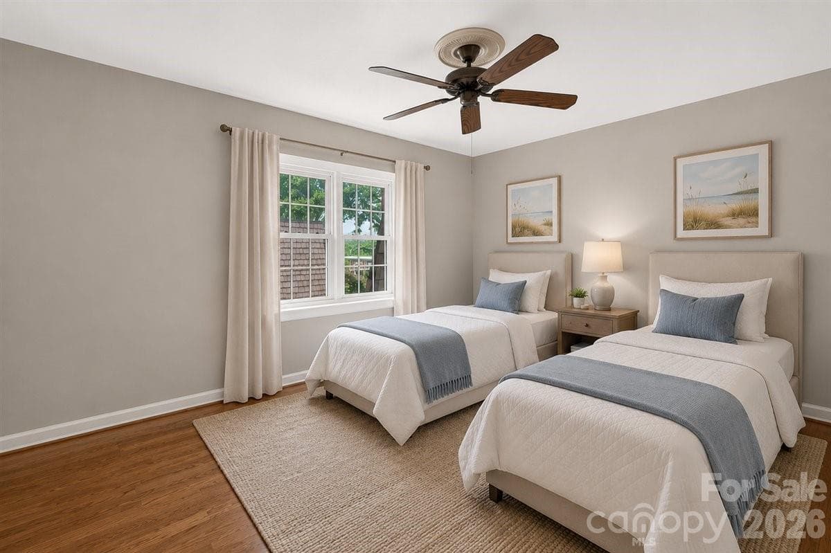 Secondary bedroom, virtually staged - 1700 Roxborough Road, Charlotte