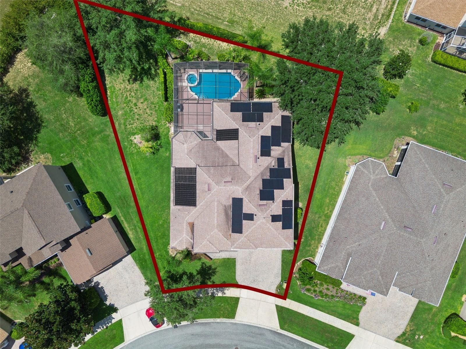 Overhead view of the home and lot - 1112 CALLAWAY CIR, CLERMONT