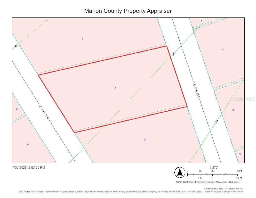 Map shows the lot is high and dry with no FEMA issues. - 00 SE 105TH TER, OCKLAWAHA