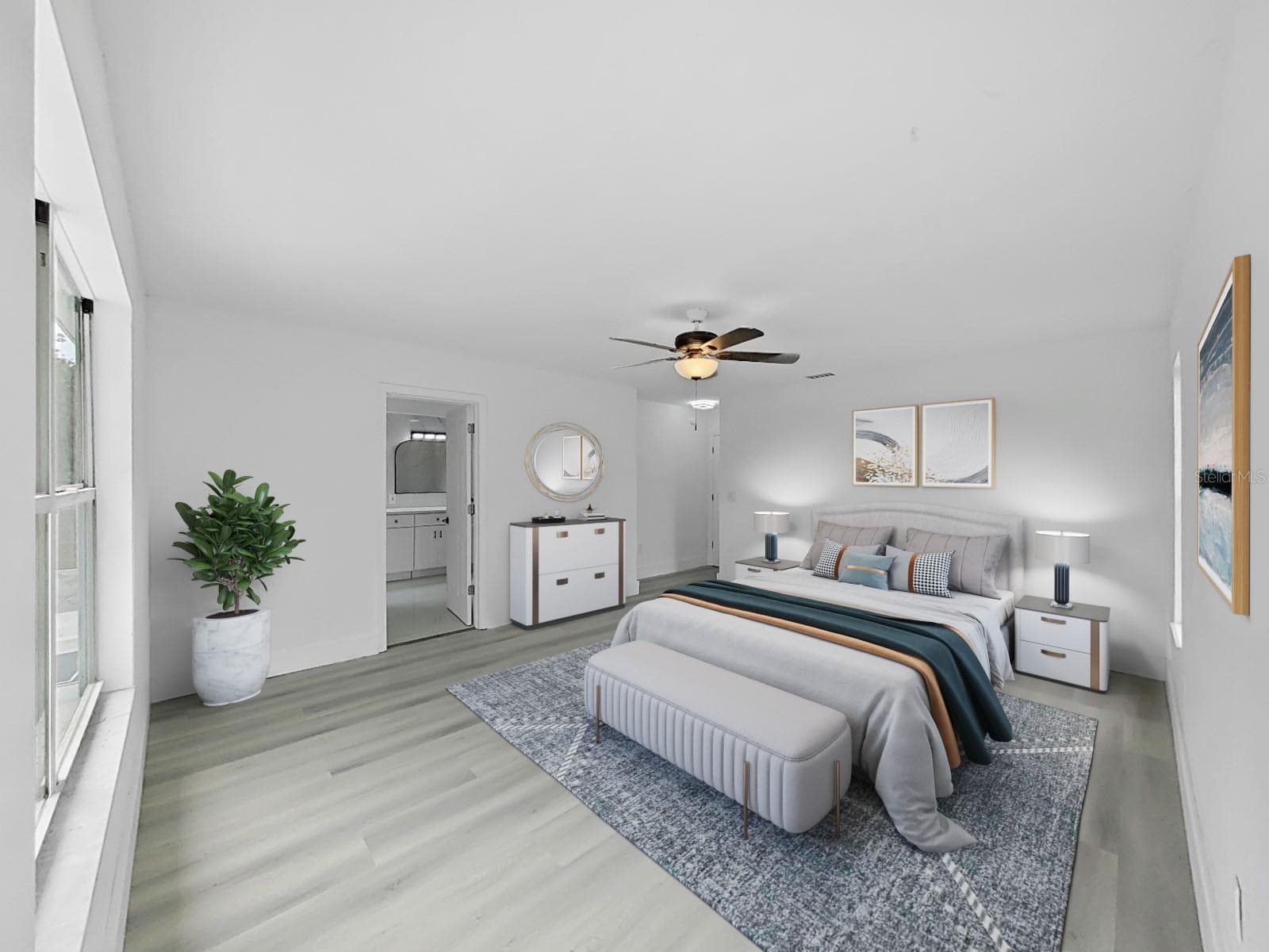 Virtual Staged Primary Bedroom - 1612 PROWMORE DR, BRANDON