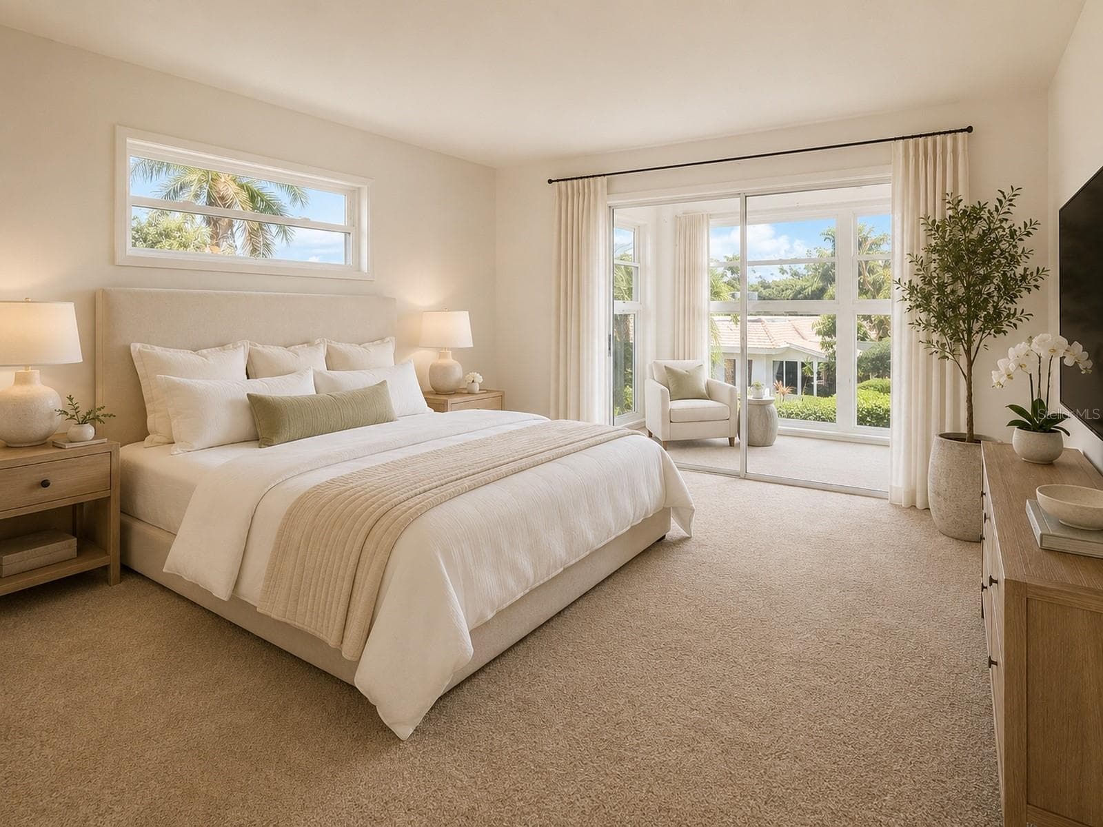 Virtually stage Primary bedroom - 531 SUTTON PL, LONGBOAT KEY