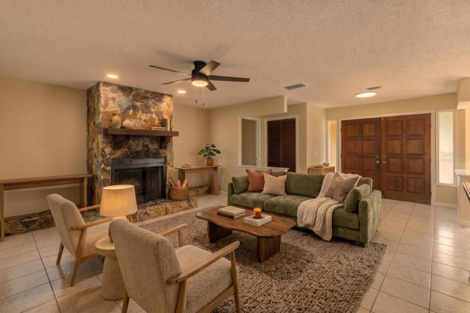 Family Room Virtually Staged Photo - 3215 LAKE SAXON DR, LAND O LAKES