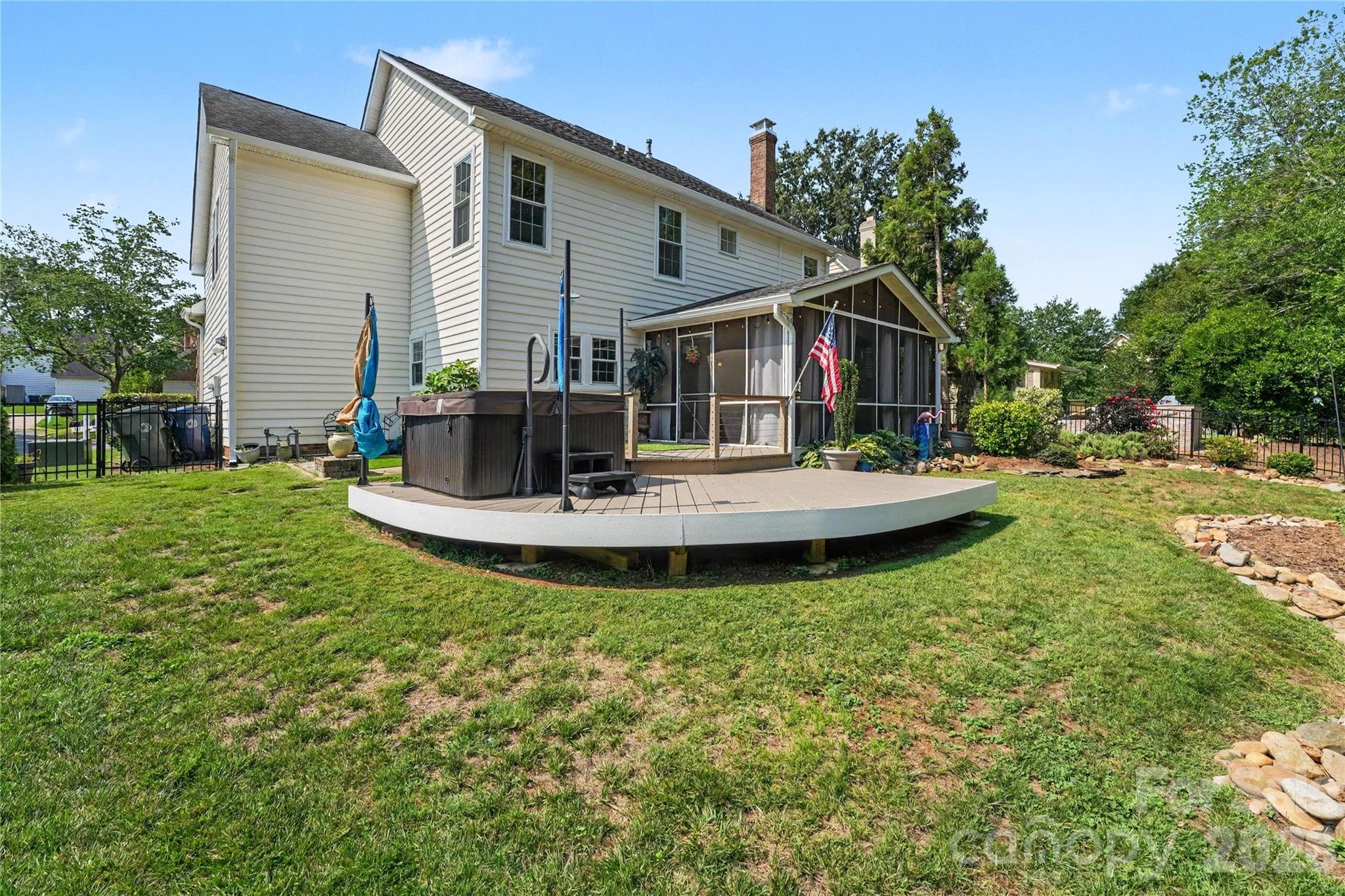 Extended deck with hot tub. - 17205 Asti Court, Cornelius