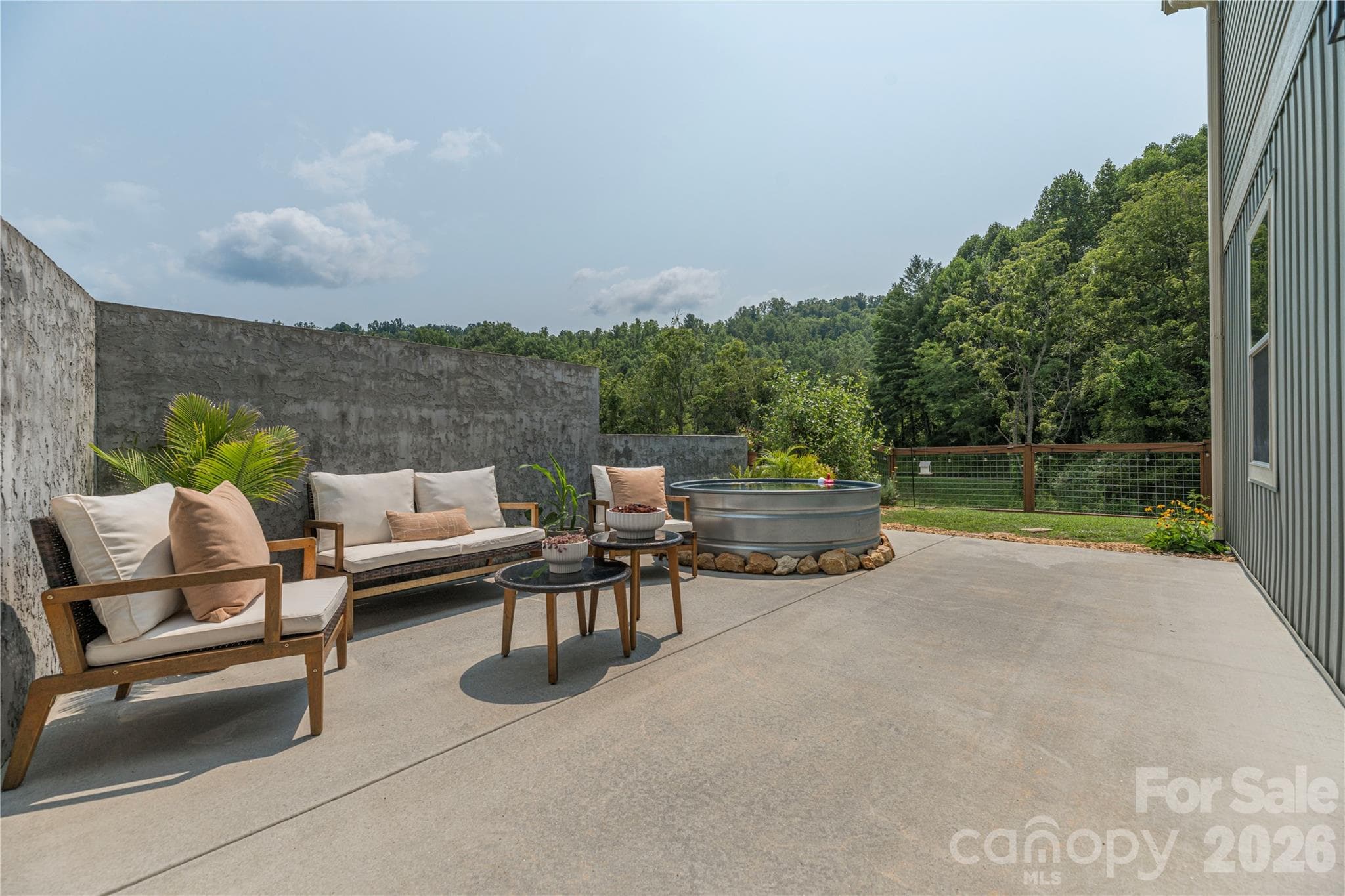 Sunny back patio - 38 Sunrise Drive, Mars Hill