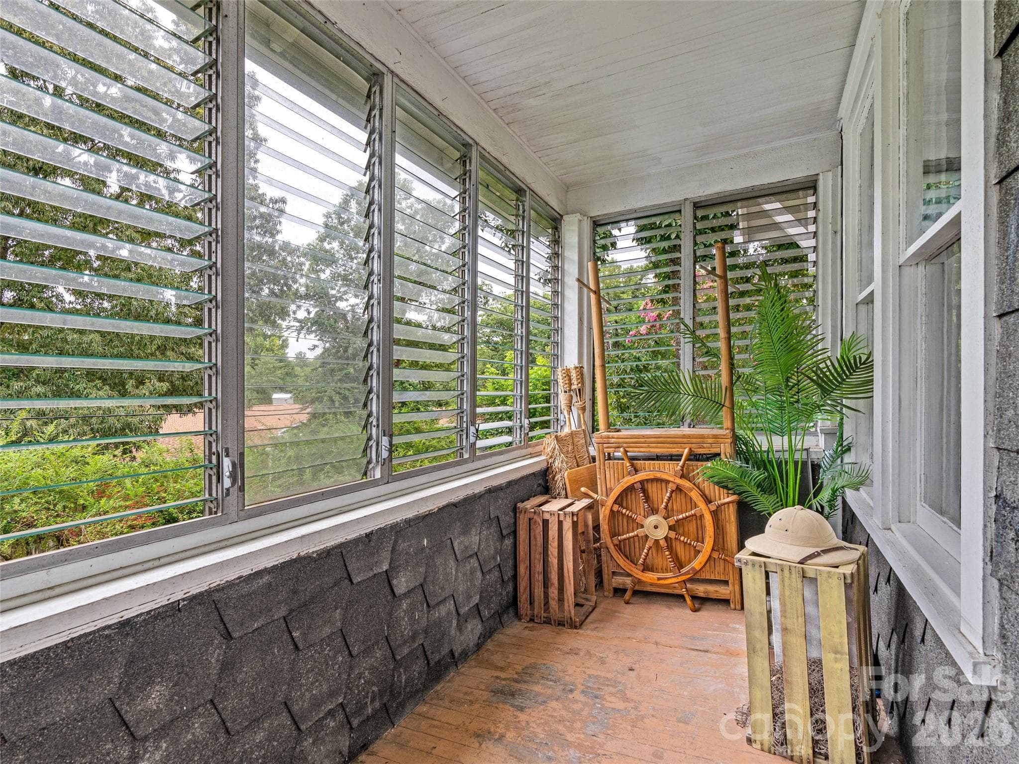 Upper Level Enclosed Front Porch/Sleeping Porch - 111-113 Stewart Street, Hendersonville