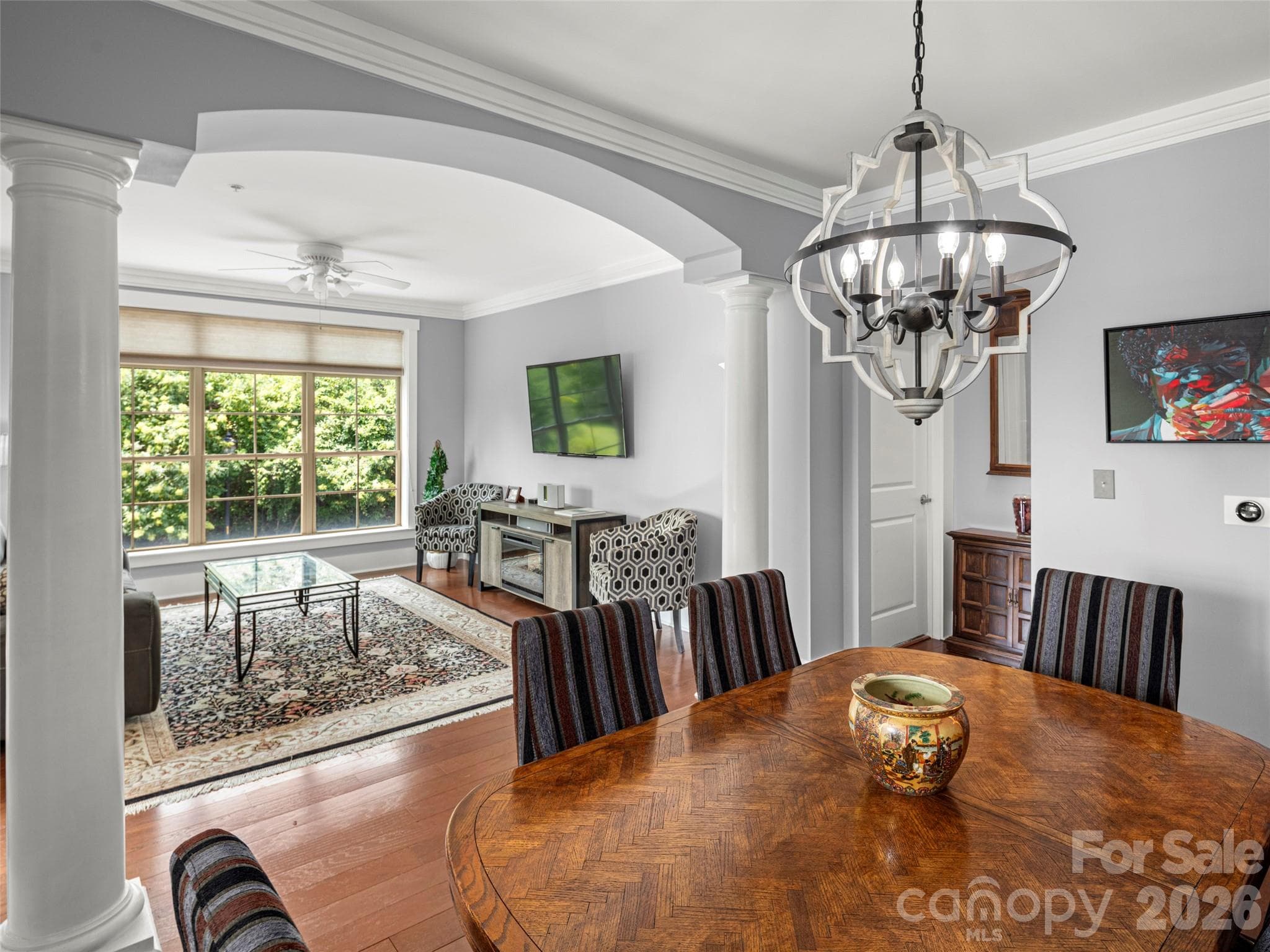 Dining, Living and Entrance Hall to Primary bedroom on the right. - 5 Farleigh Street, Asheville