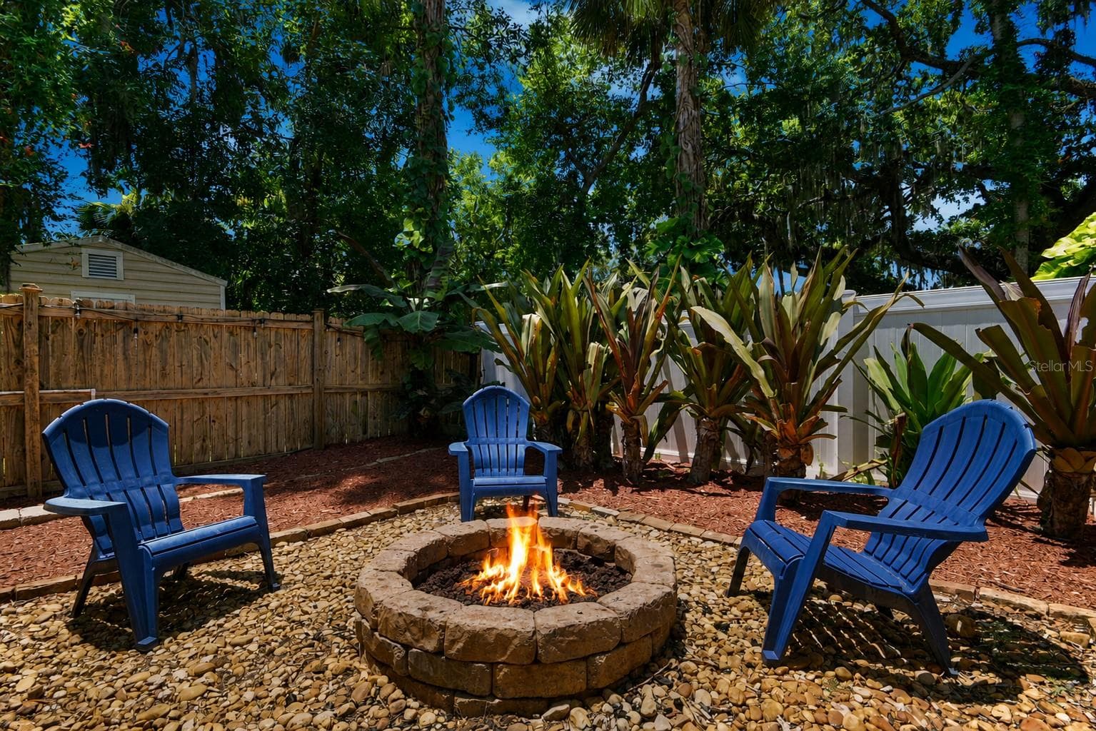 Firepit in the backyard. - 1112 PALMETTO ST, NEW SMYRNA BEACH