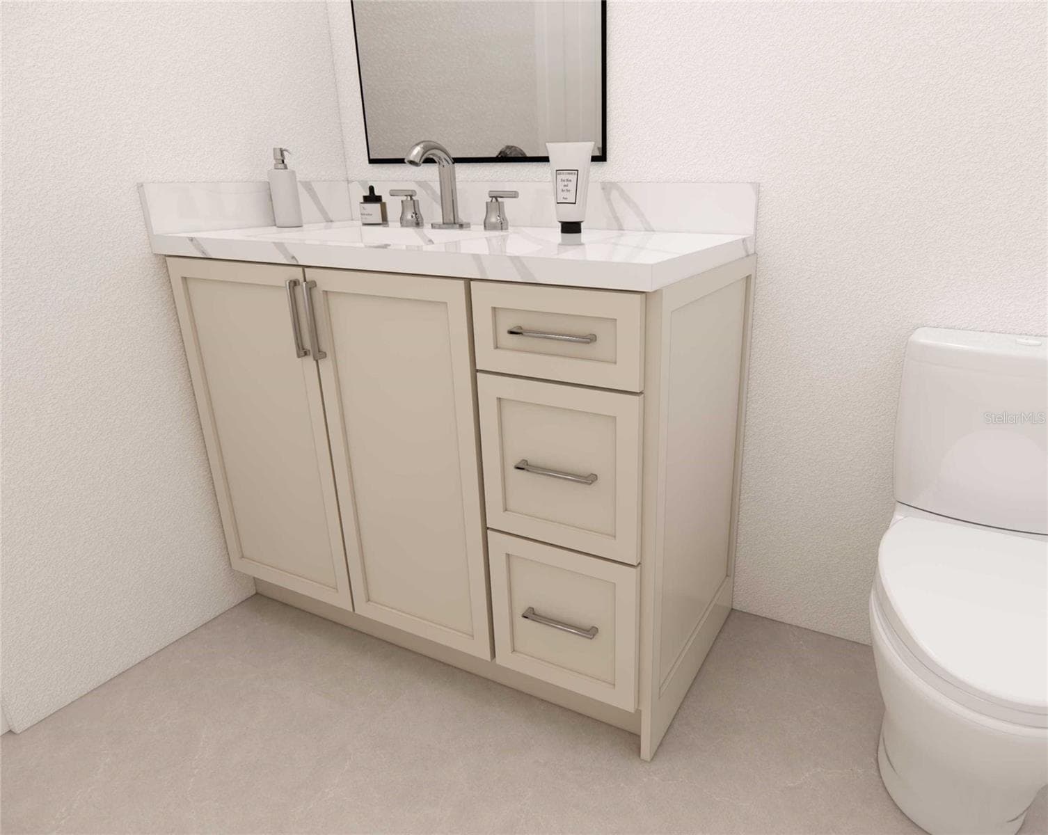 Rendering Cabinet Finishes Half Bath - 654 GENEVA PL, TAMPA