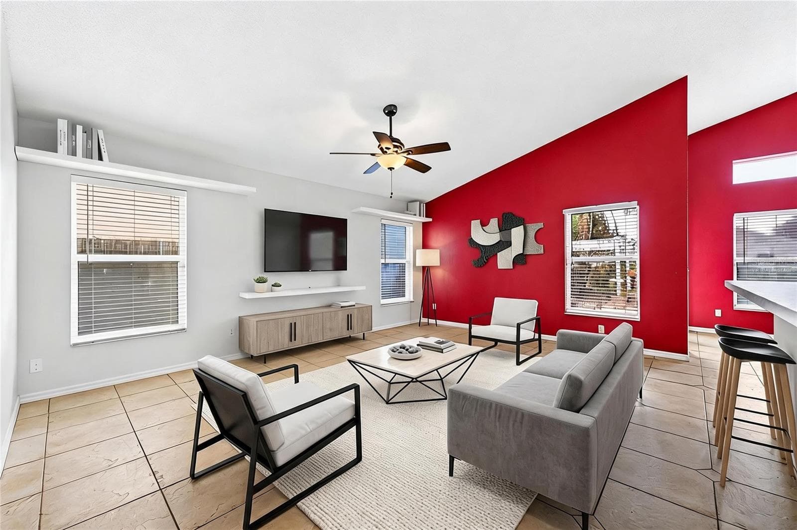 Family room off the kitchen. Virtually Staged. - 2551 WALNUT HEIGHTS RD, APOPKA