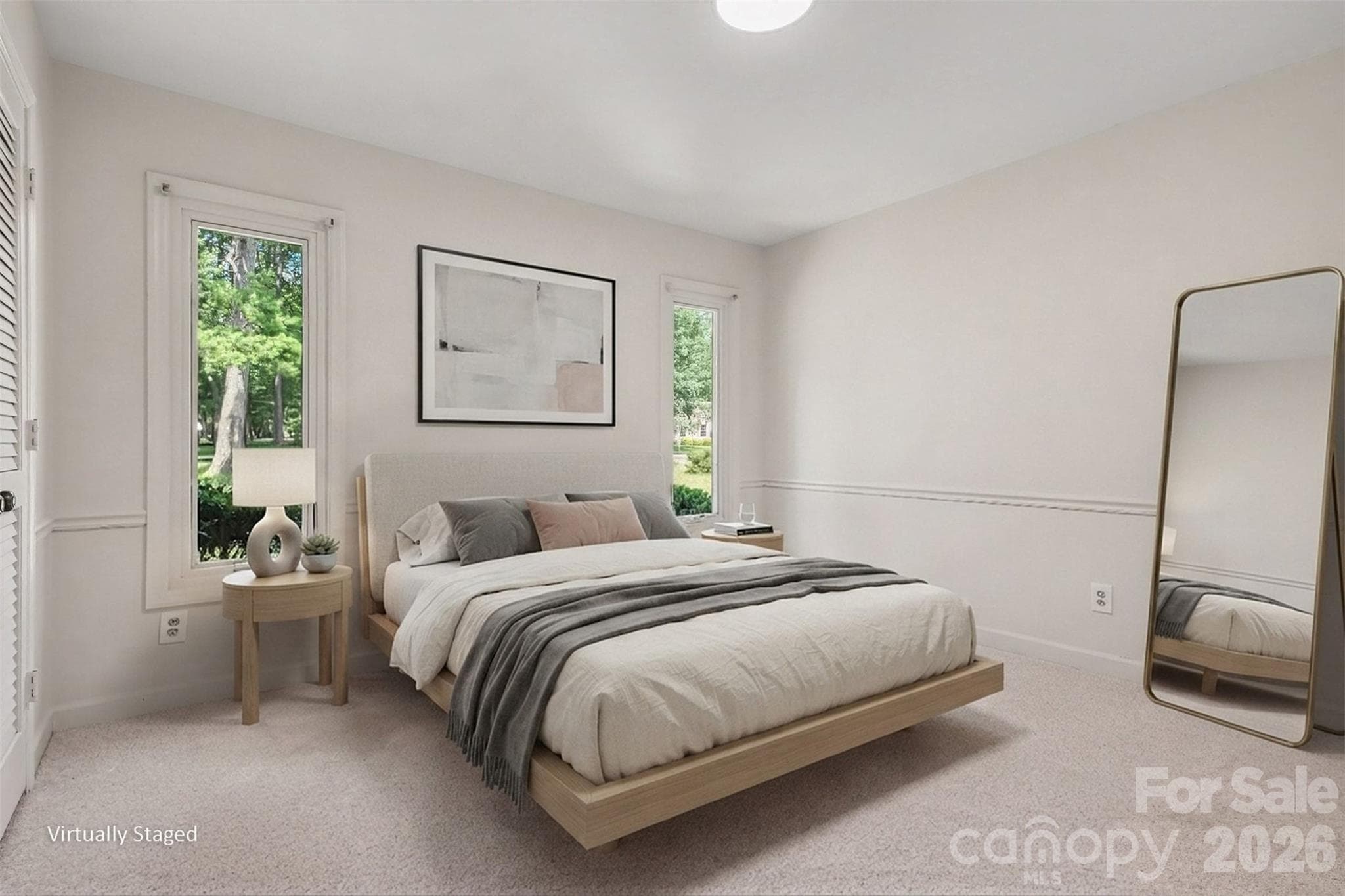 Bedroom 2 has new carpet and is spacious at 12 x12. - 13520 Andulusian Drive, Matthews
