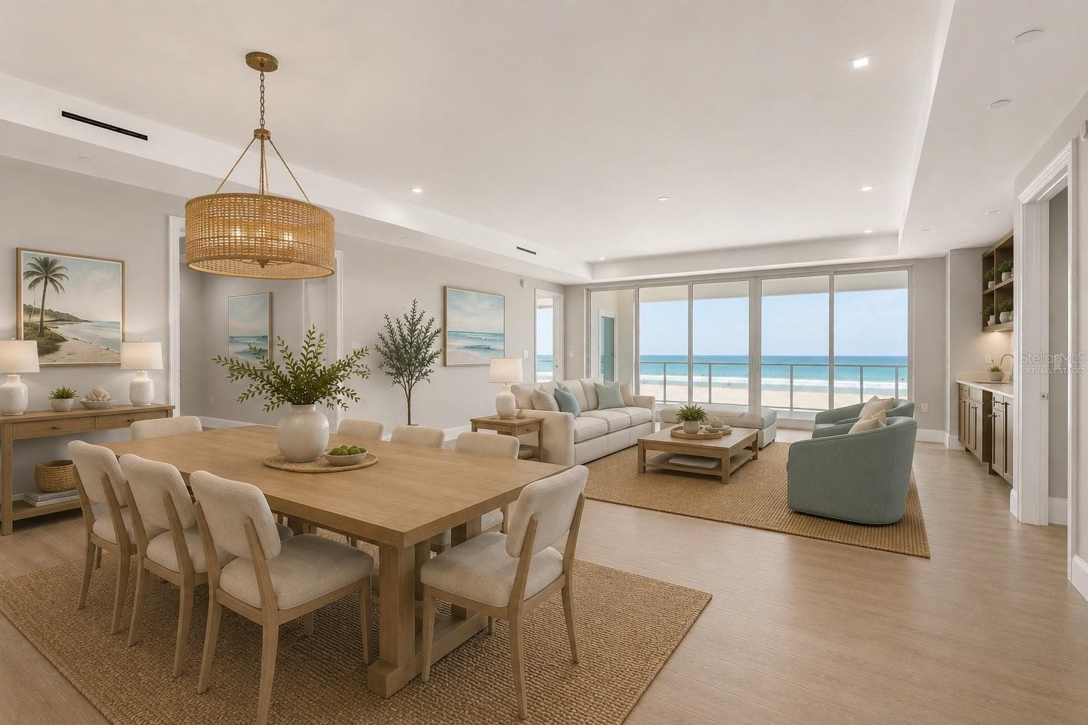 Virtually Staged- Dining & Great Room - 70 AVENIDA VENECCIA #202, SARASOTA