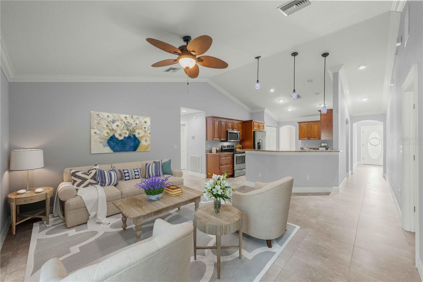 View Into Living Room-Virtually Staged - 16376 SE 81ST CT, SUMMERFIELD