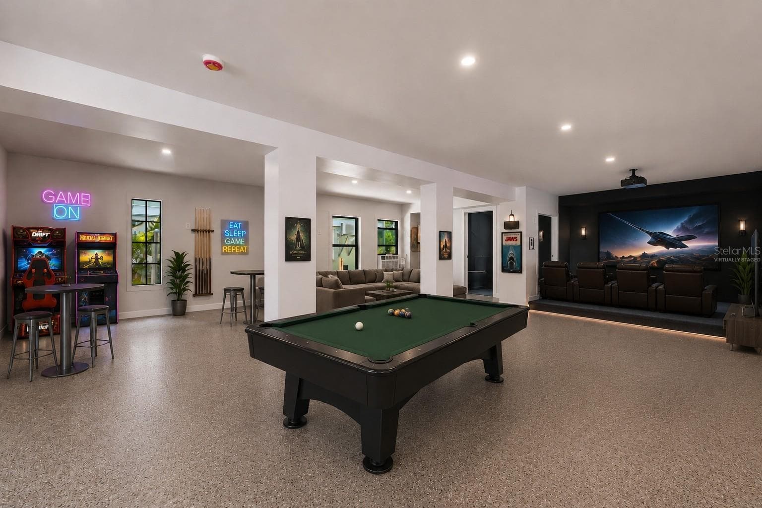 virtually staged game room - 2795 N BEACH RD #B, ENGLEWOOD