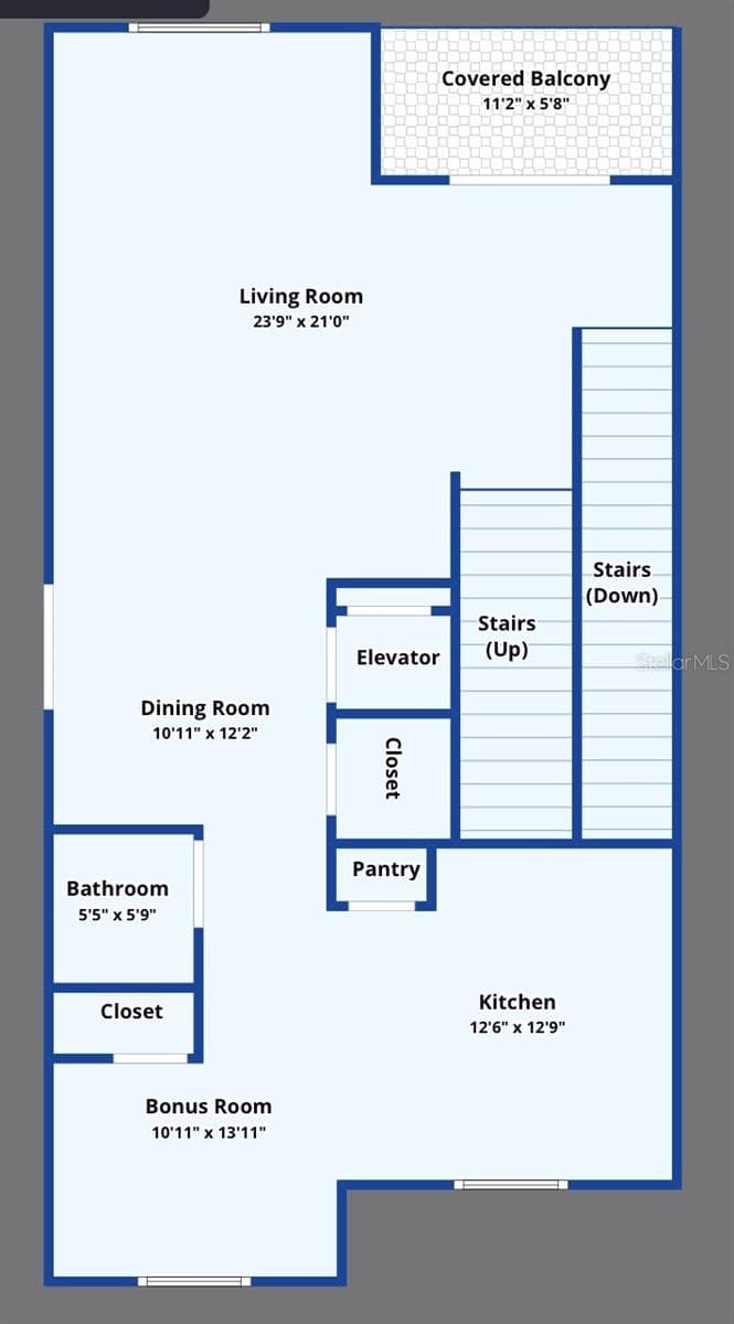 3rd Level - Living Room / Dining Room  /  Kitchen - 1014 34TH DR W, PALMETTO