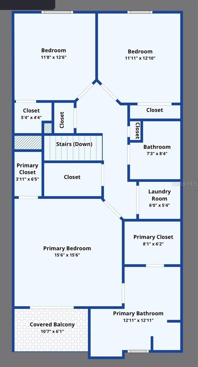 4th Level - Bedrooms: Primary / Bedroom 2 & Bedroom 3 - 1014 34TH DR W, PALMETTO