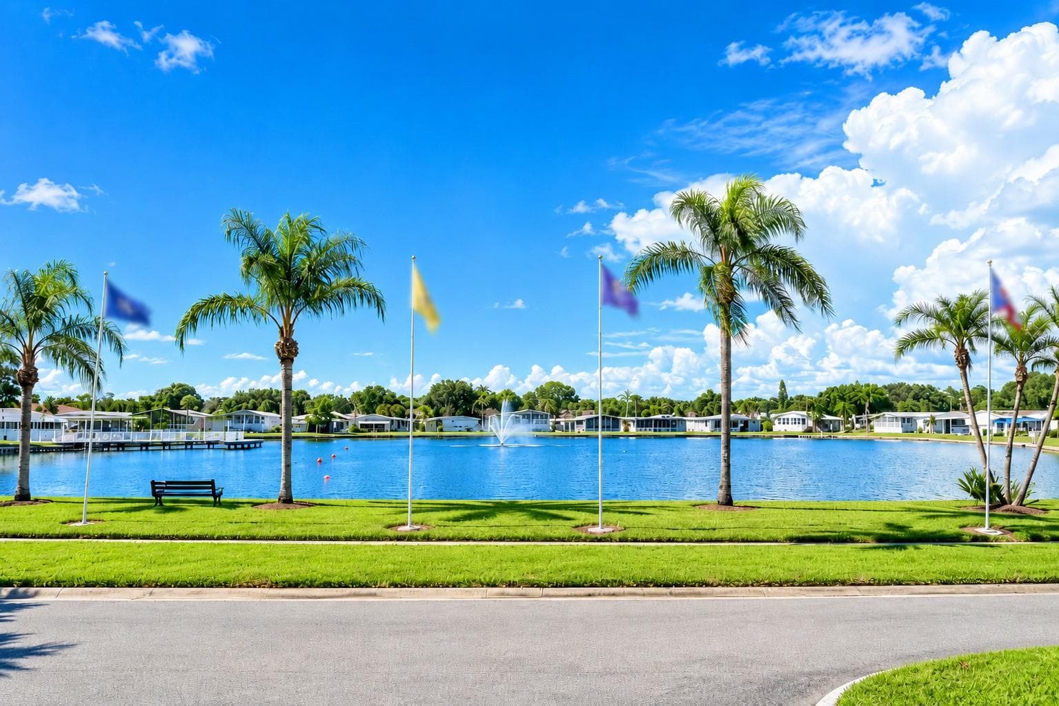 View across lake looking north - 1100 BELCHER RD S #759, LARGO