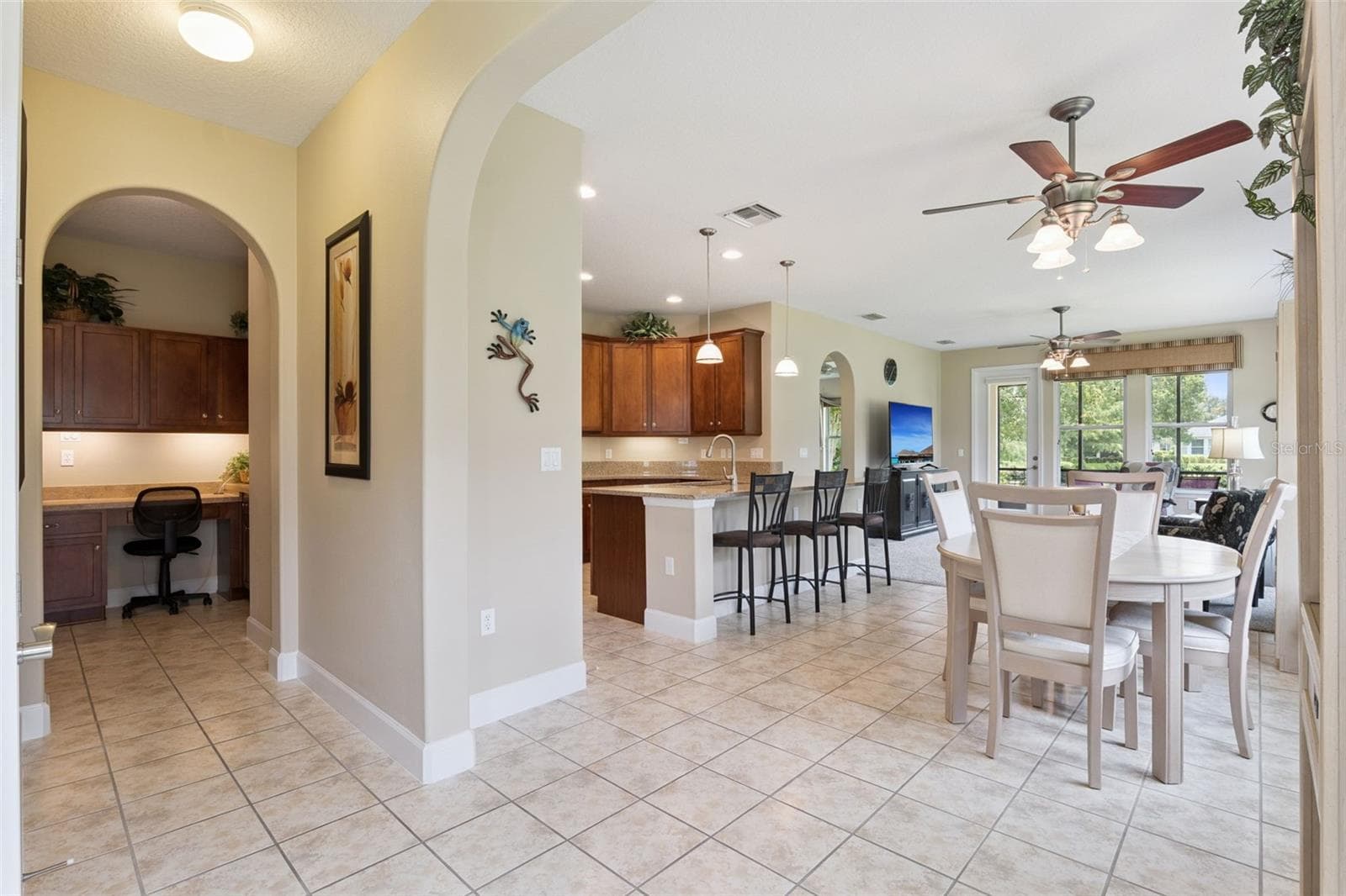 View of Dining & Great Room from Foyer entryway - 1381 ABBOT WAY, DELAND