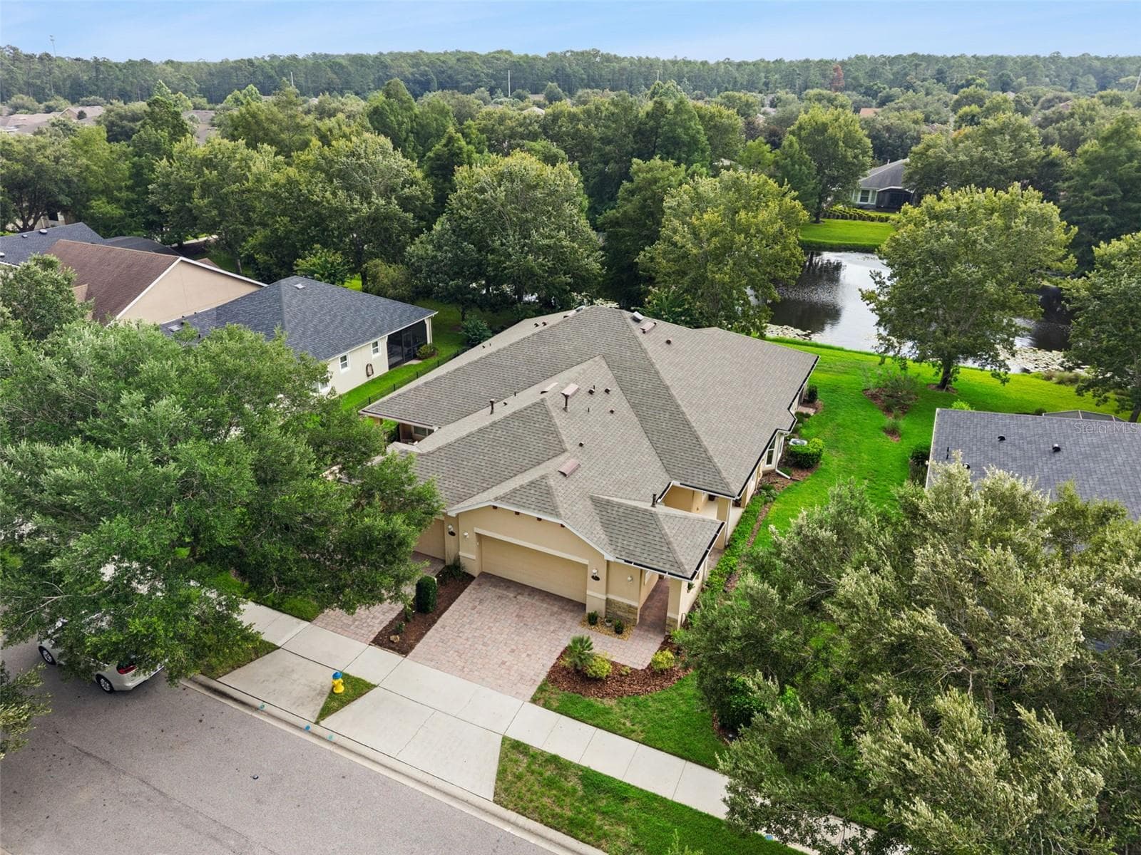Aerial view of the villa w/ a Pond view - 1381 ABBOT WAY, DELAND