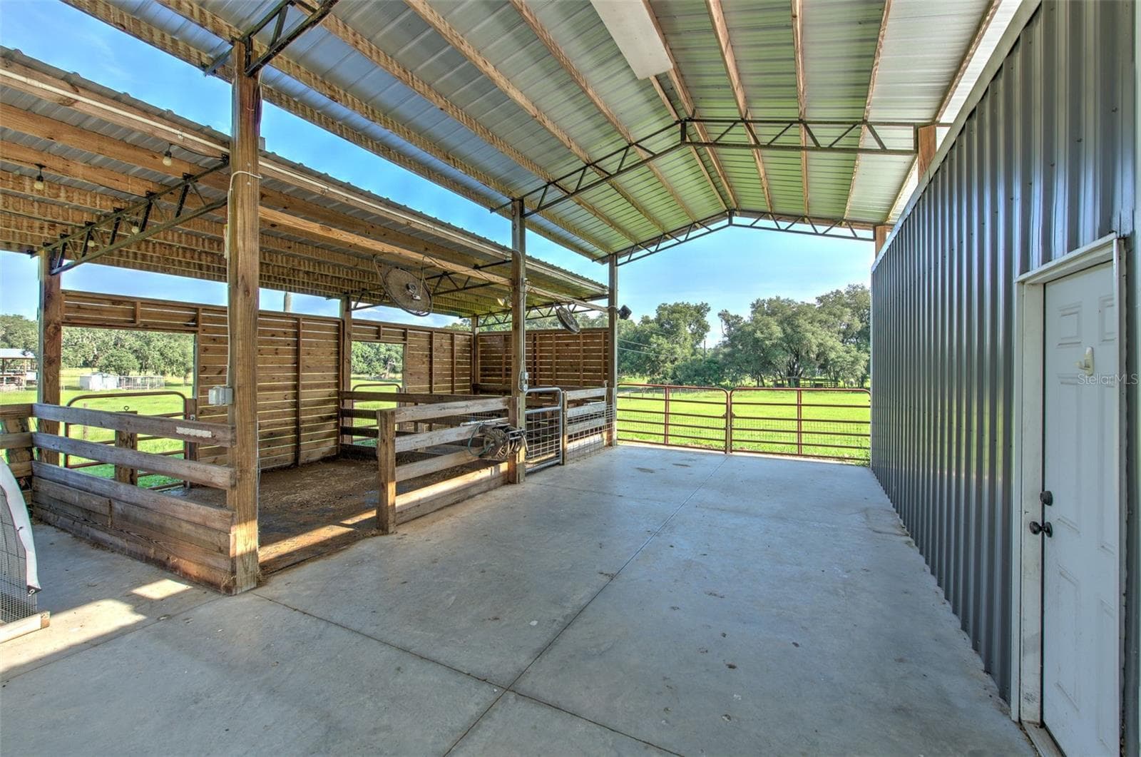 Pole Barn with Stalls, Tack Room, Lighting, Water, Fans, Electricity - 16520 SPRING VALLEY RD, DADE CITY