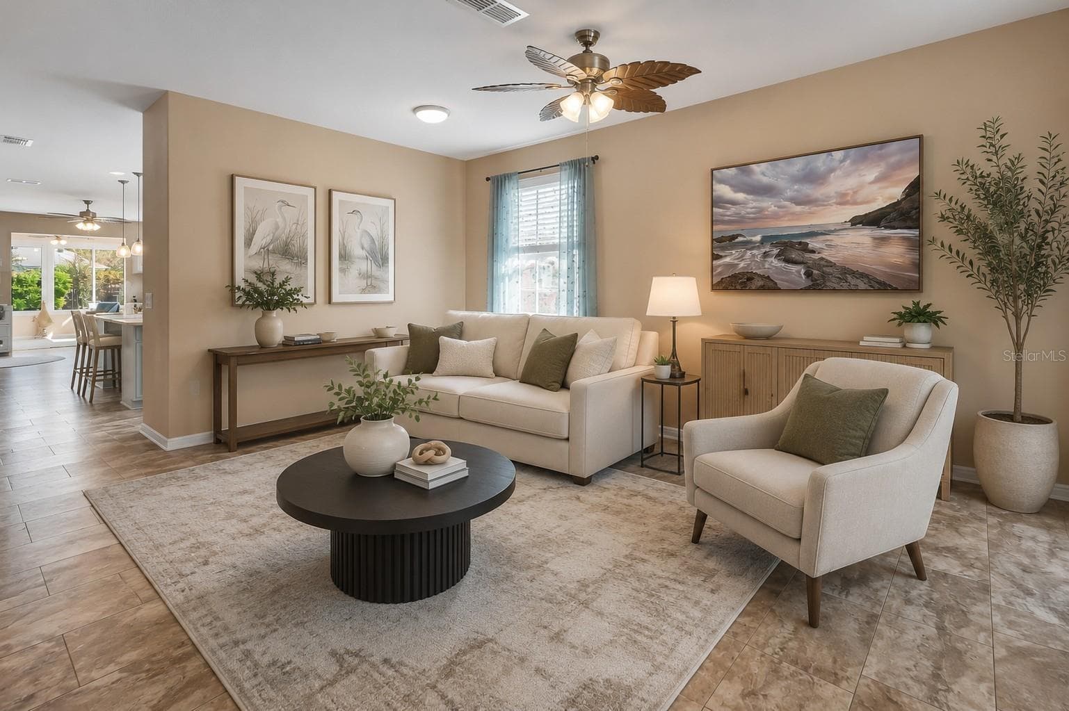 Staged living room - 337 ORCHARD HILL ST, DELAND