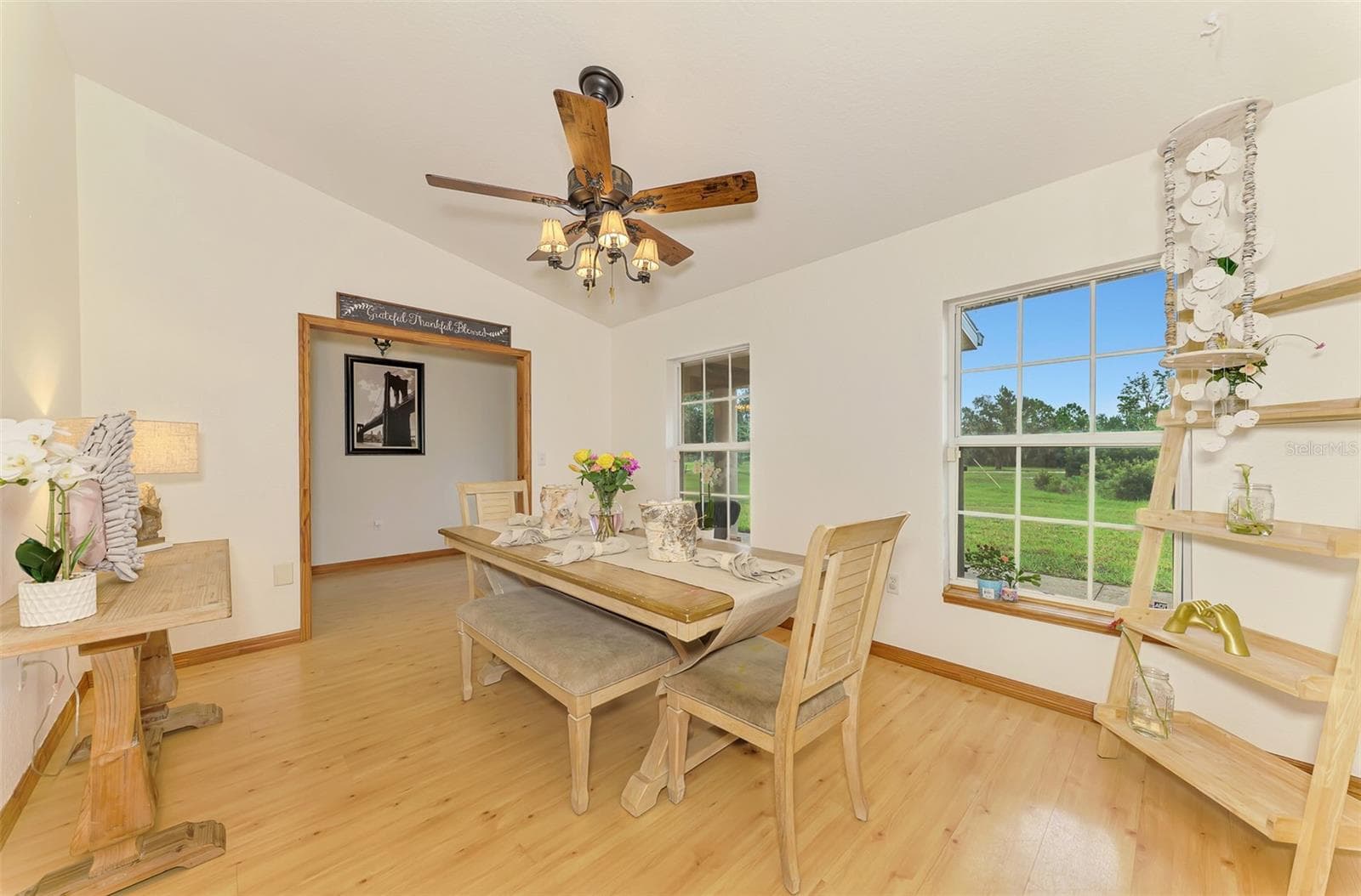 Lovely farm views from the dining room - 4610 403RD ST E, MYAKKA CITY