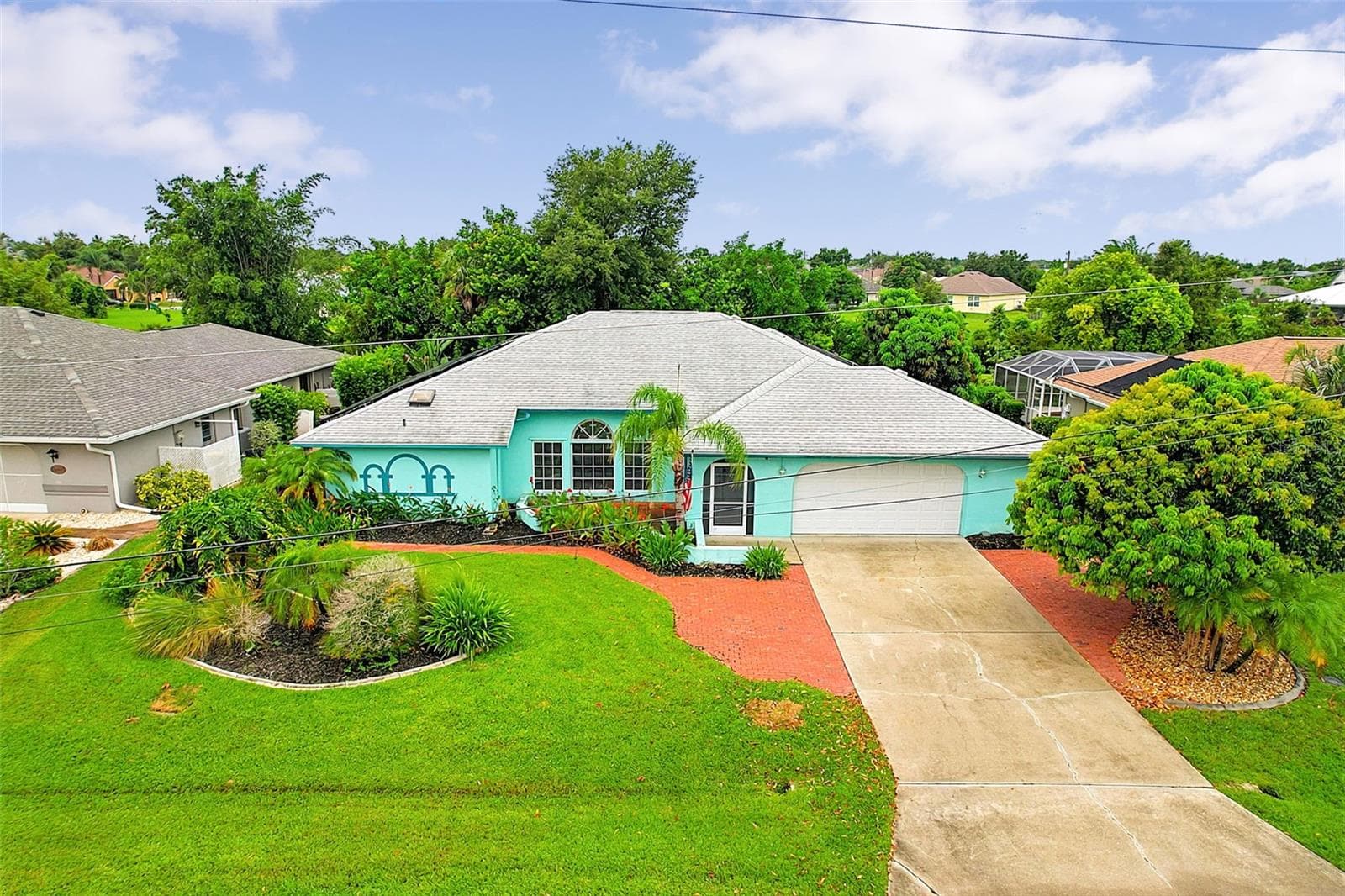 Front elevated shot of home - 339 BARCELONA ST, PUNTA GORDA