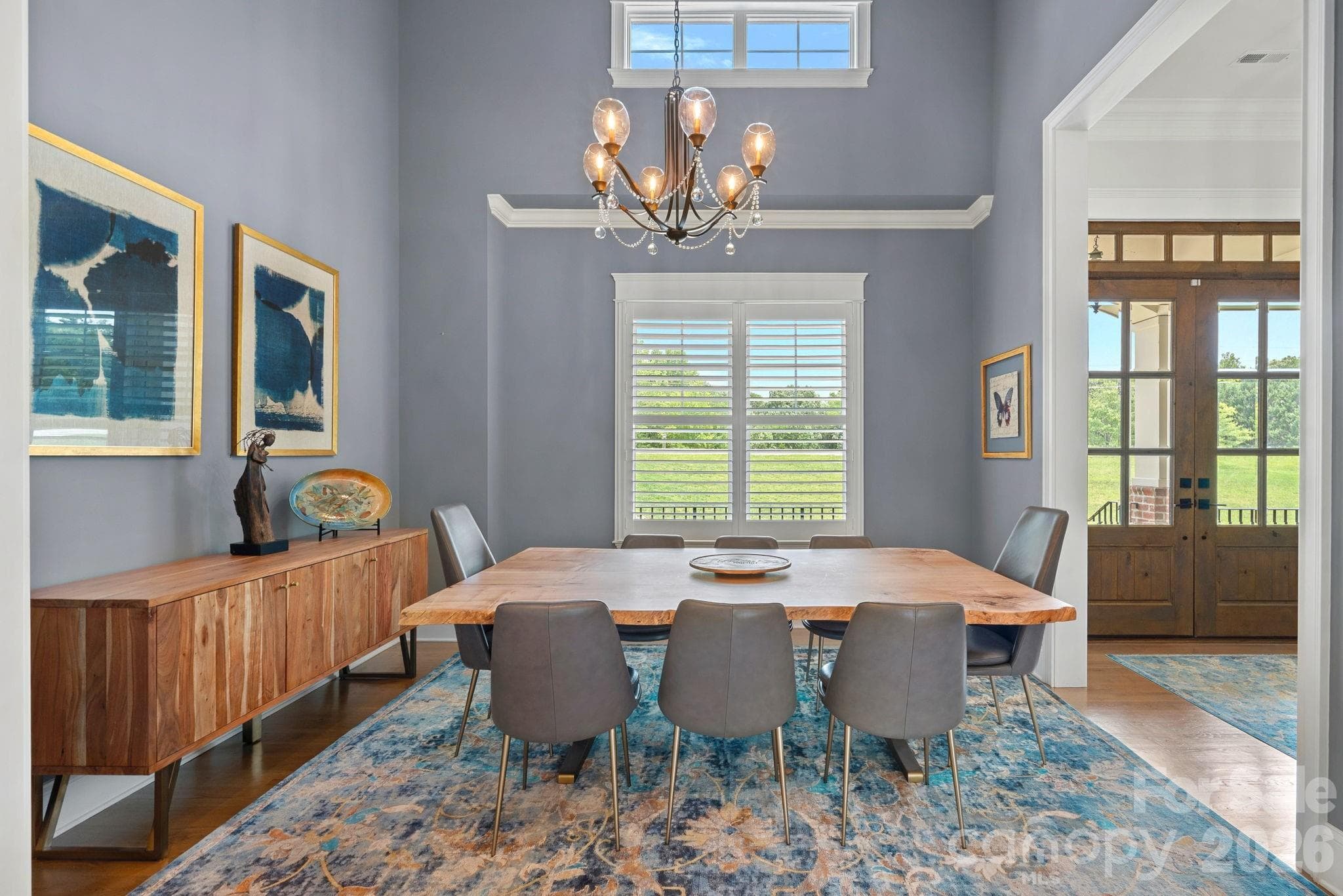 Dining room with custom height ceilings - 2889 Mount Pleasant Road, Sherrills Ford