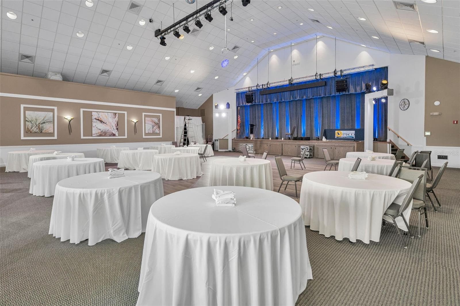ANOTHER VIEW OF THE BALL ROOM WITH ITS STAGE - 12021 FERN TERRACE CT, TRINITY