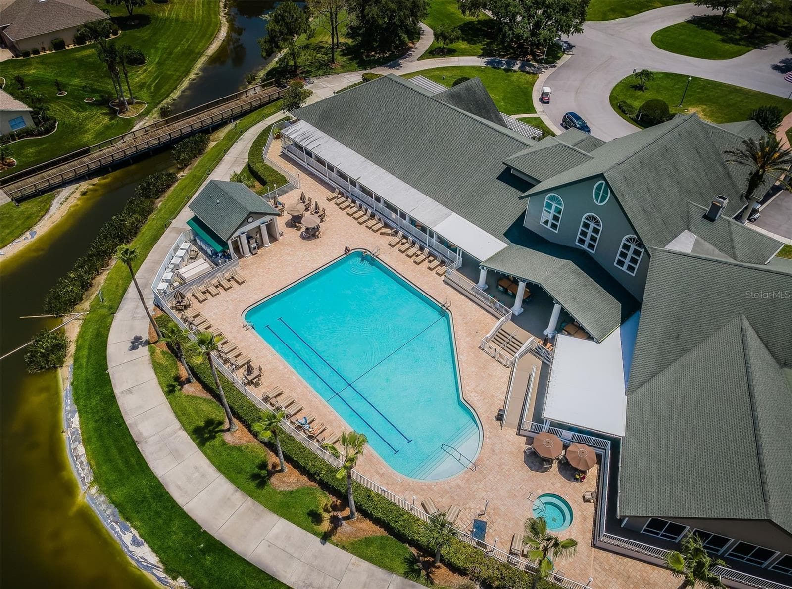 AERIAL VIEW OF POOL - 12021 FERN TERRACE CT, TRINITY