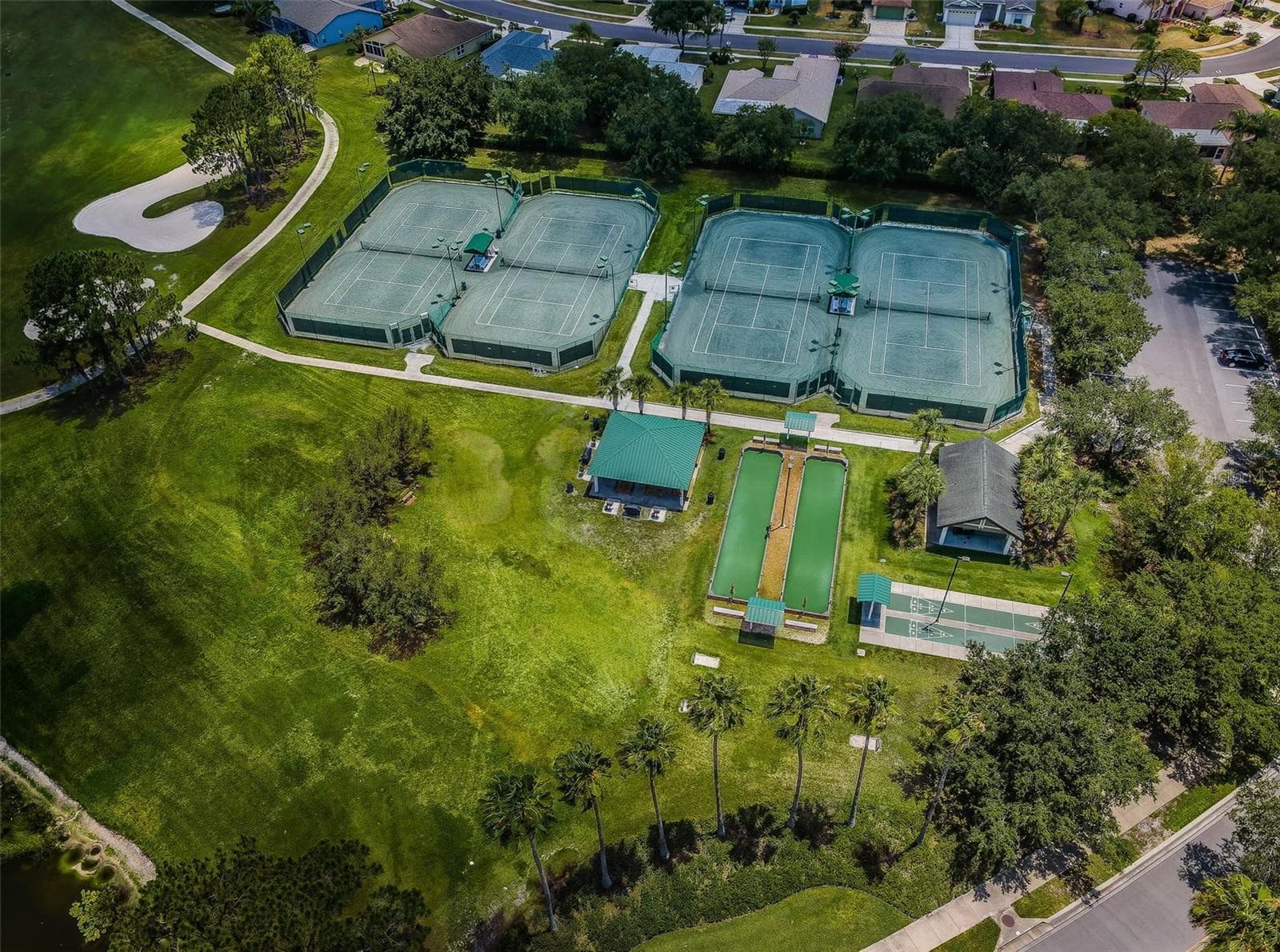 AREIAL VIEW OF TENNIS, BOCCE BALL COURTS - 12021 FERN TERRACE CT, TRINITY