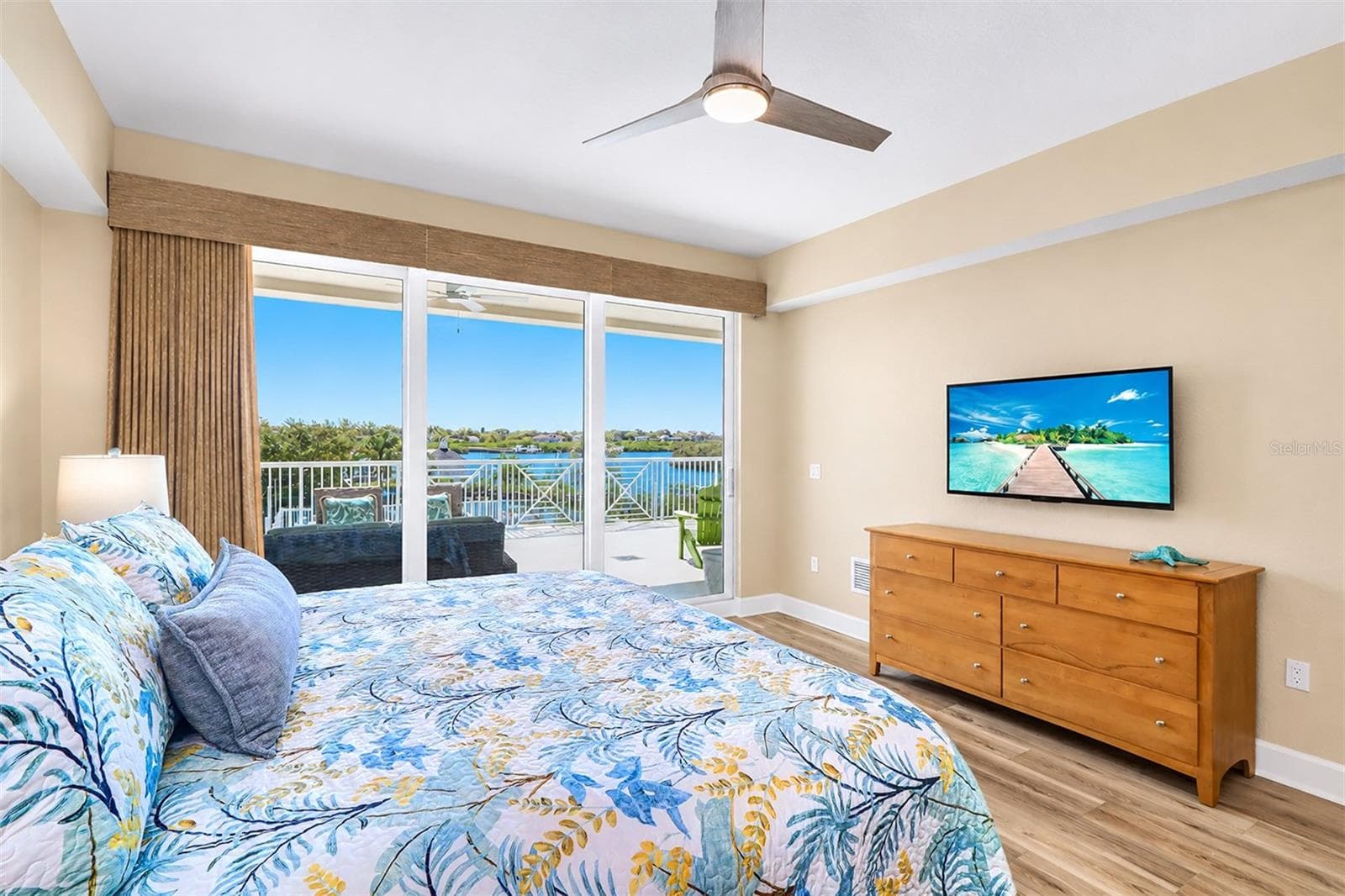 .. WATER VIEW FROM MASTER BEDROOM SUITE.. TURN KEY UNIT. NEW MATRESS AND NEW ADJUSTABLE KING BEDFRAME. - 19519 GULF BLVD #202, INDIAN SHORES
