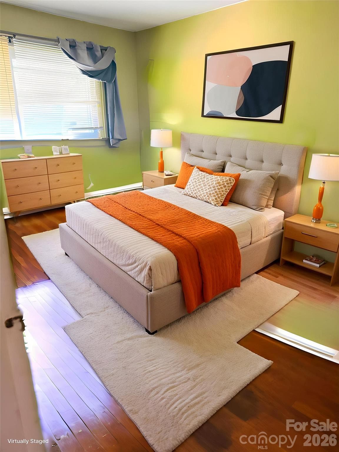 Virtually Staged Primary Bedroom - 4410 Birkdale Drive, Charlotte