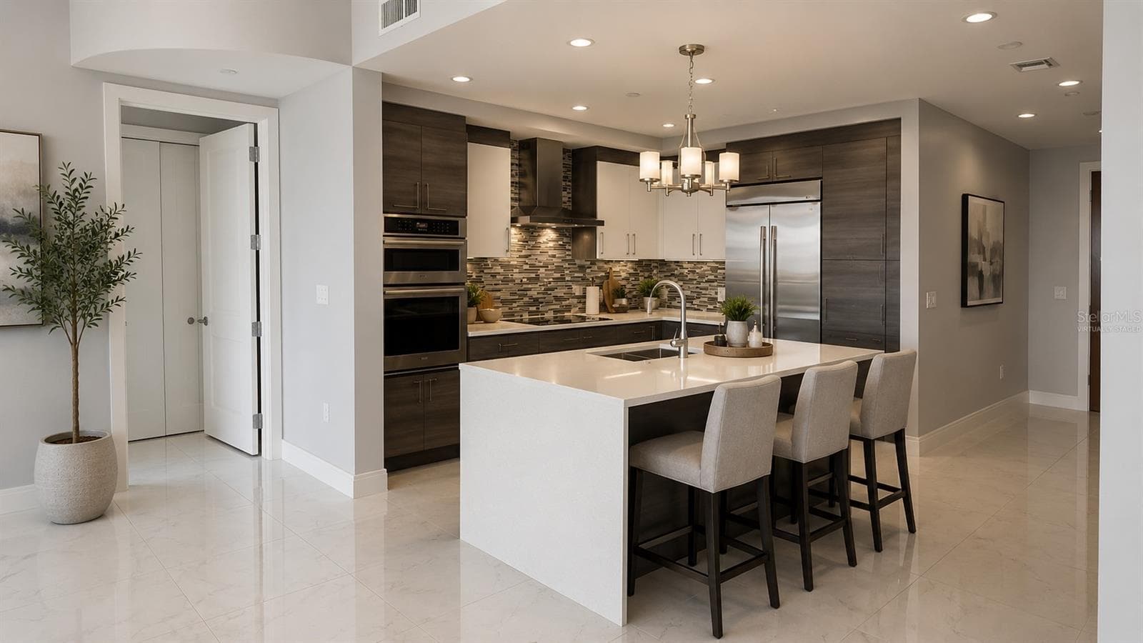 virtually staged kitchen - 100 1ST AVE N #2406, ST PETERSBURG