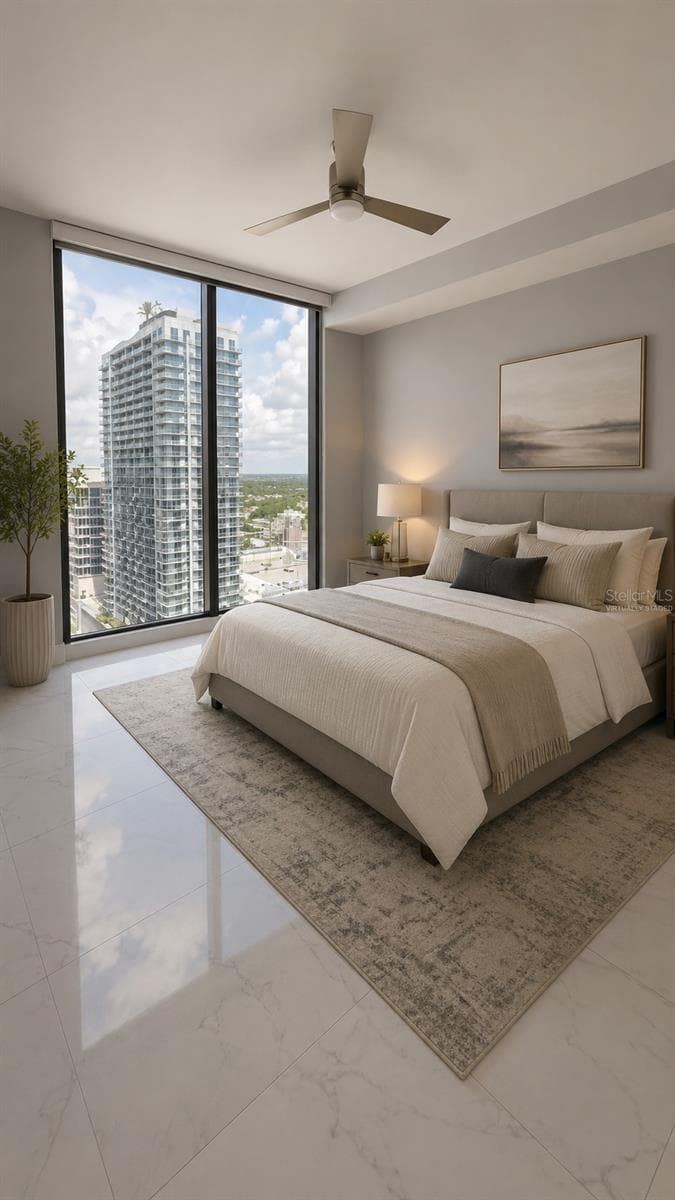 virtually staged guest bedroom - 100 1ST AVE N #2406, ST PETERSBURG
