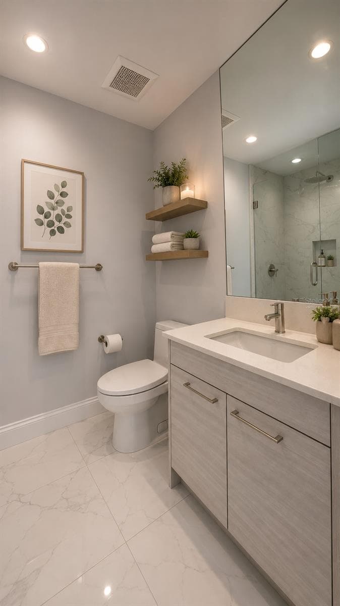virtually staged guest bath - 100 1ST AVE N #2406, ST PETERSBURG