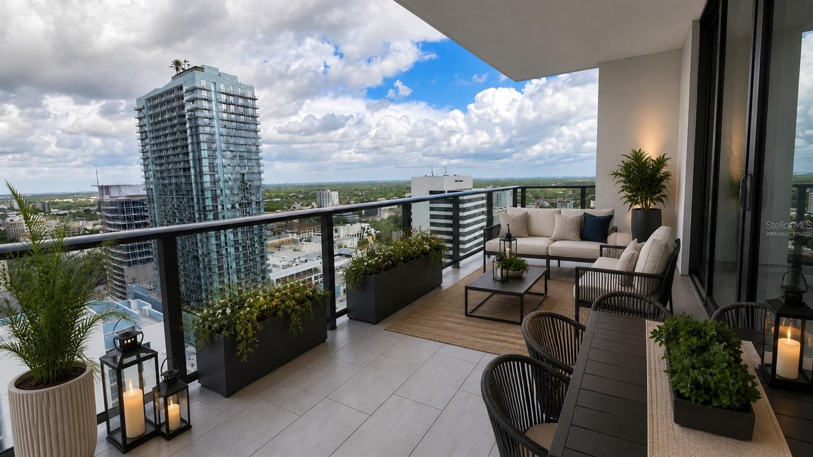 virtually staged balcony from condo - 100 1ST AVE N #2406, ST PETERSBURG