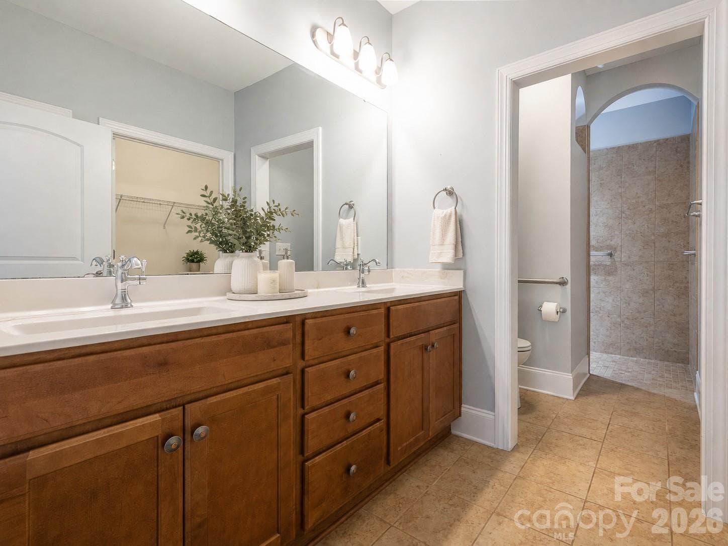 Virtually staged primary bathroom - 4534 Ideal Way, Harrisburg