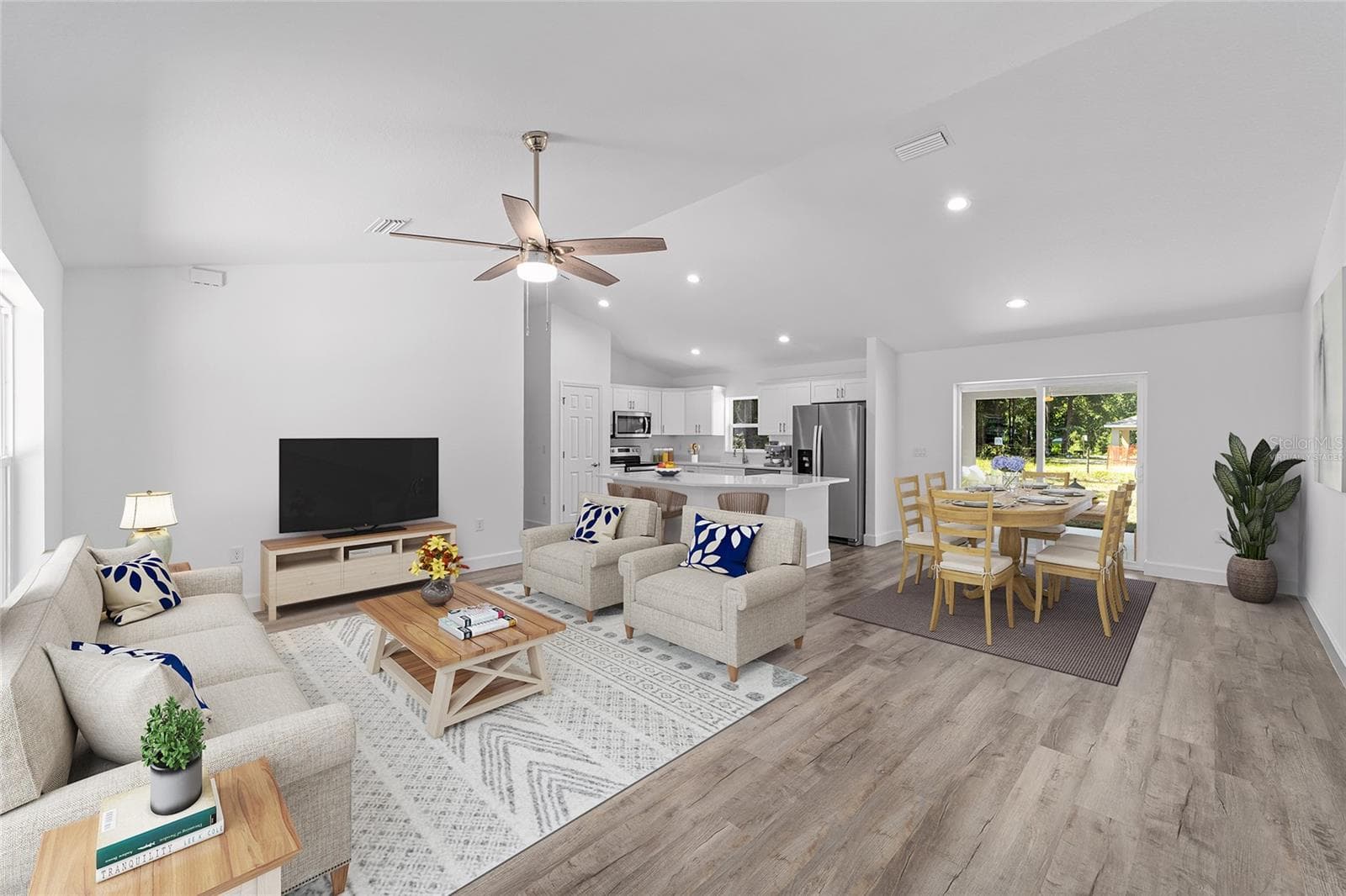 Model Home Great Room Virtually Staged - 5861 NW 64TH ST, OCALA