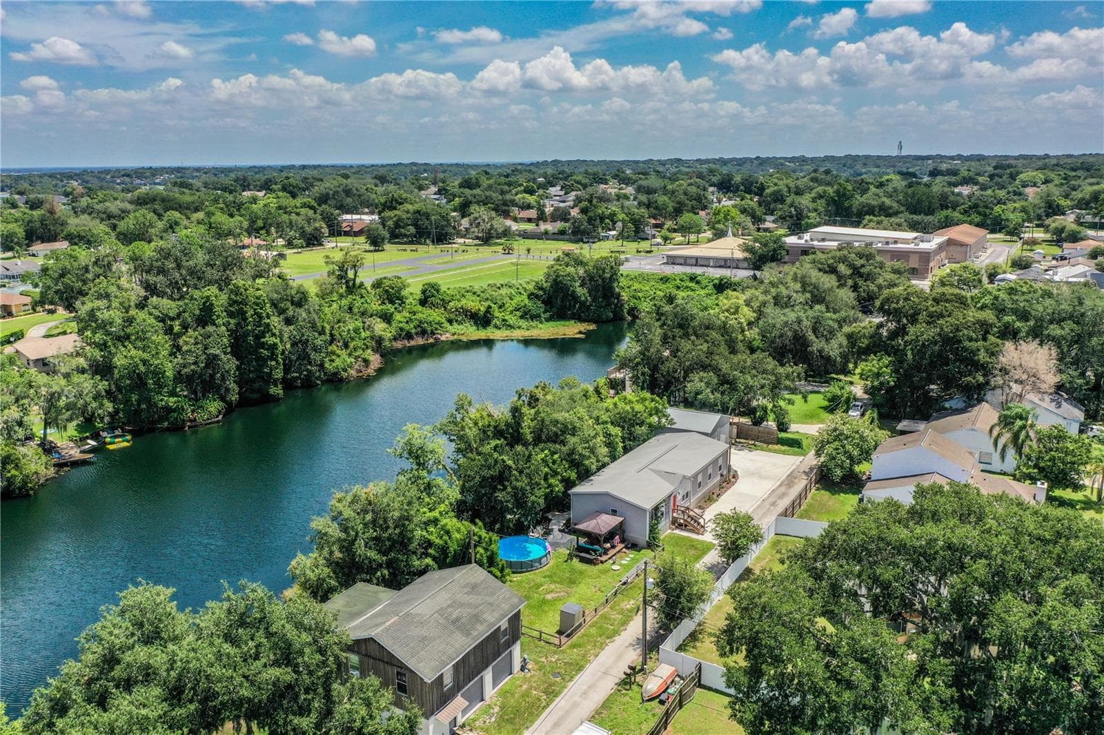 Aerial showing Lake Cove Trail to Scott Lake Road - 950 LAKE COVE TRL, LAKELAND