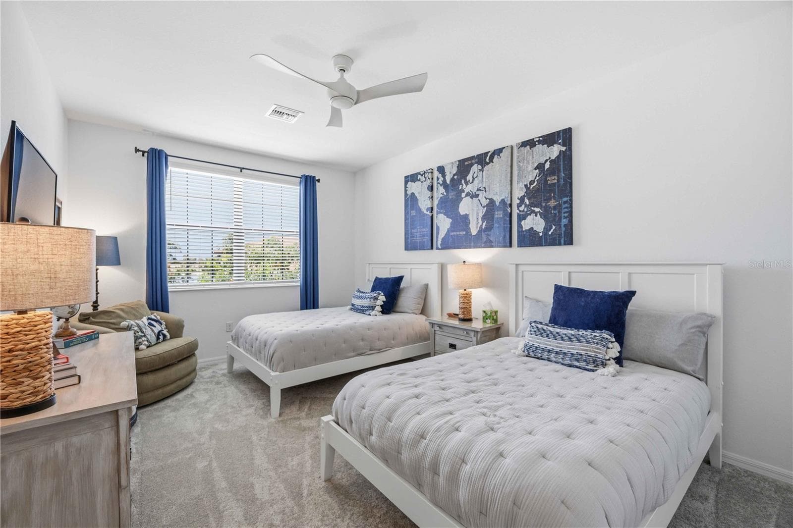 Guest room 3 has two full beds for guests. And there is ample room to move around. - 10821 TARFLOWER DR #202, VENICE