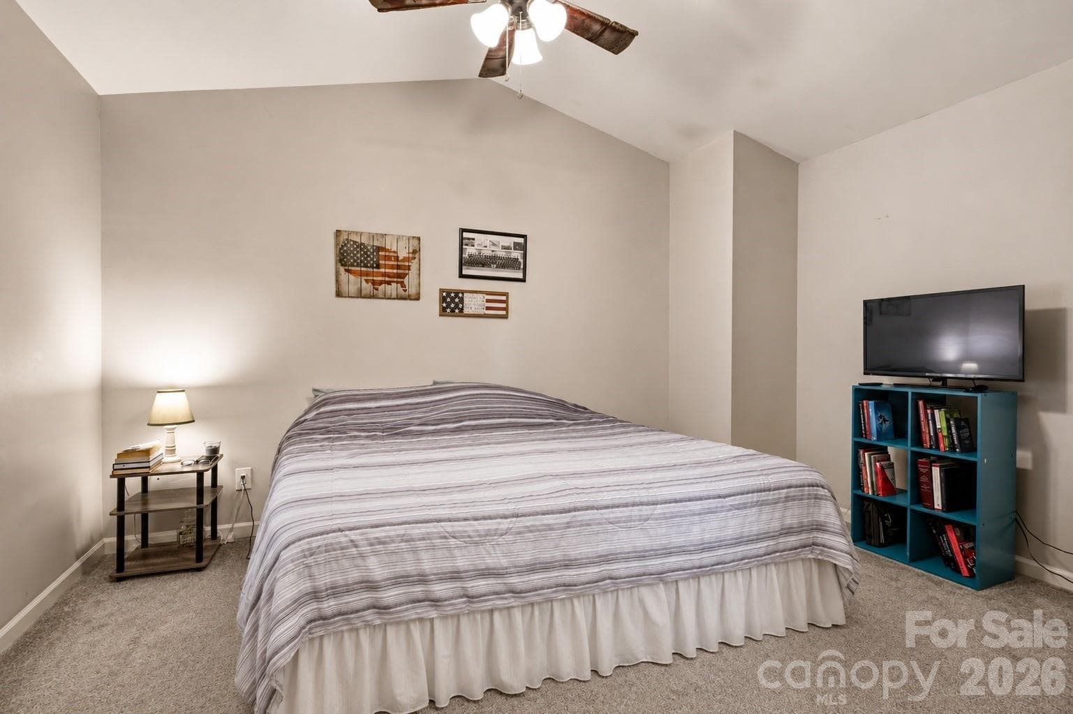 Vaulted ceiling in main level primary suite - 6355 Windsor Gate Lane, Charlotte