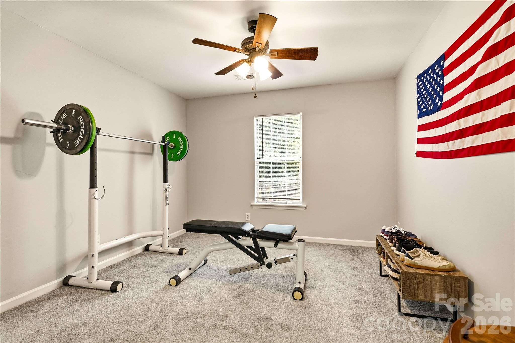 Third bedroom currently being used as a workout room - 6355 Windsor Gate Lane, Charlotte