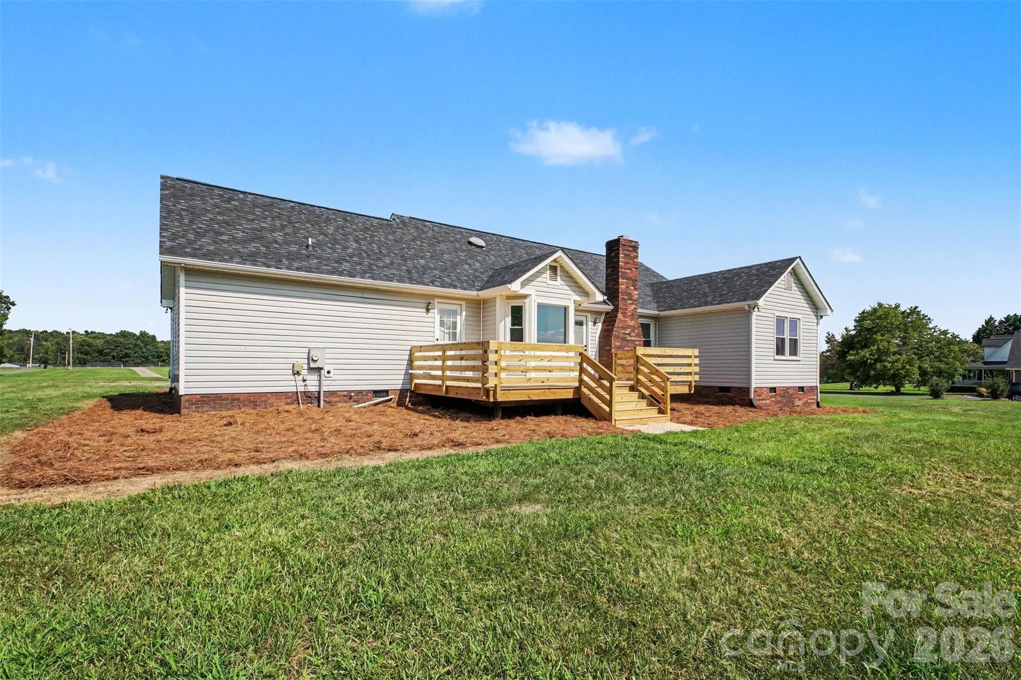 Freshly landscaped backyard - 8379 Harvell Road, Stanfield