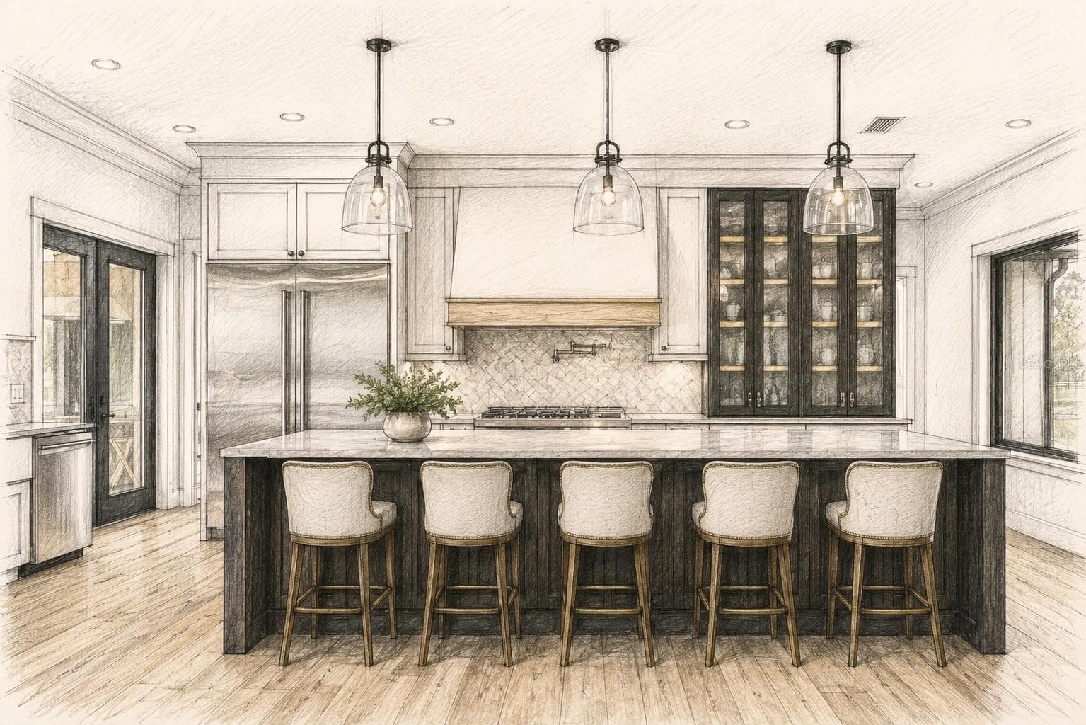 Kitchen rendering, builders model with custom cabinetry & butlers pantry - 1224 NW 143RD ST, NEWBERRY