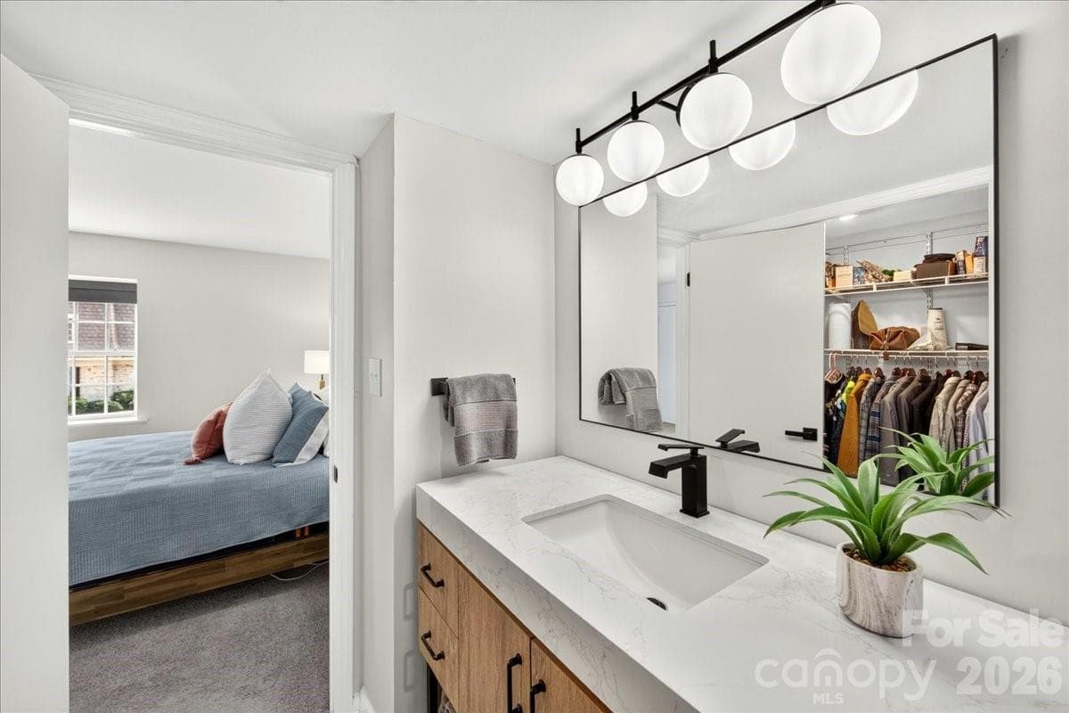 Primary bath with beautiful modern details... - 3500 Colony Road, Charlotte