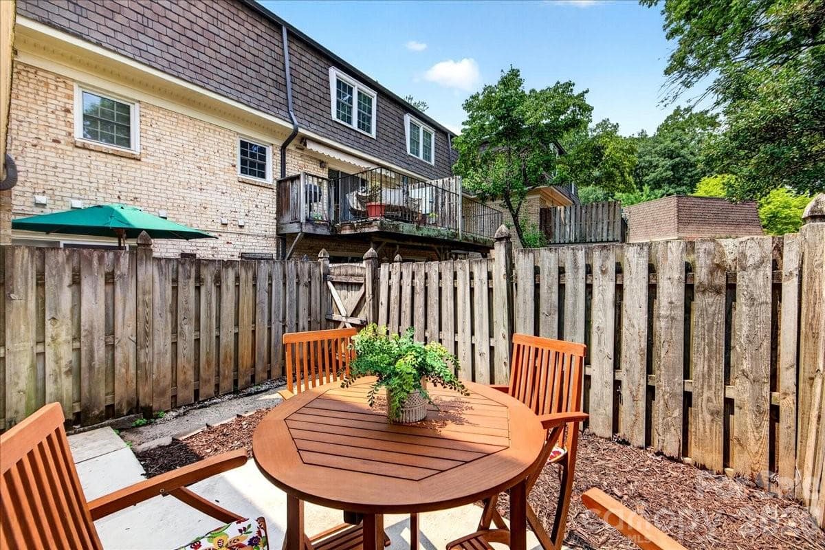 Fully fenced patio offers privacy and space for your pets or plantings - 3500 Colony Road, Charlotte