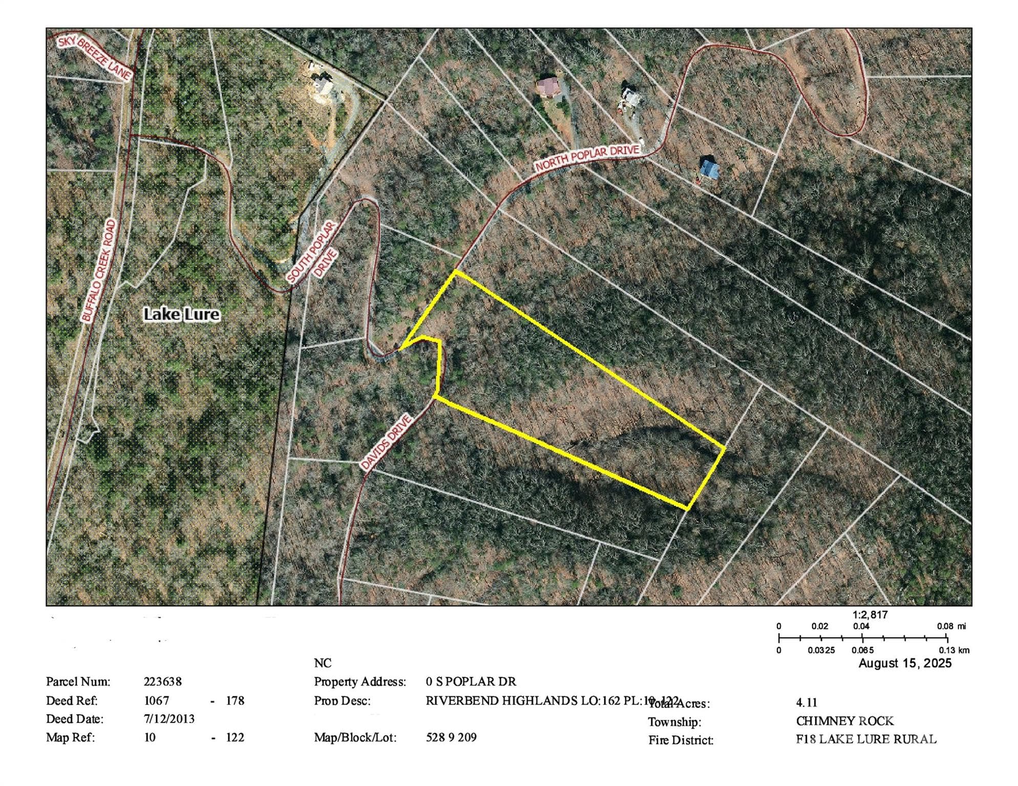 GIS Map zoomed out - 0 S Poplar Drive, Lake Lure