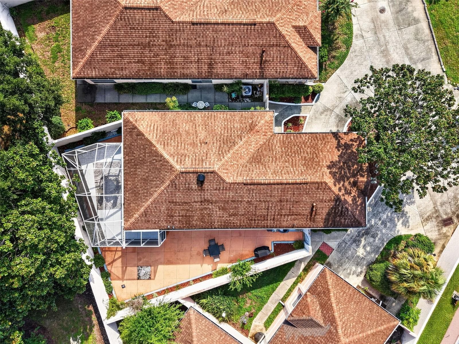 Aerial Side Elevation with PRIVATE Courtyard and ROOM FOR A POOL! - 1717 FRANCISCO ST, THE VILLAGES
