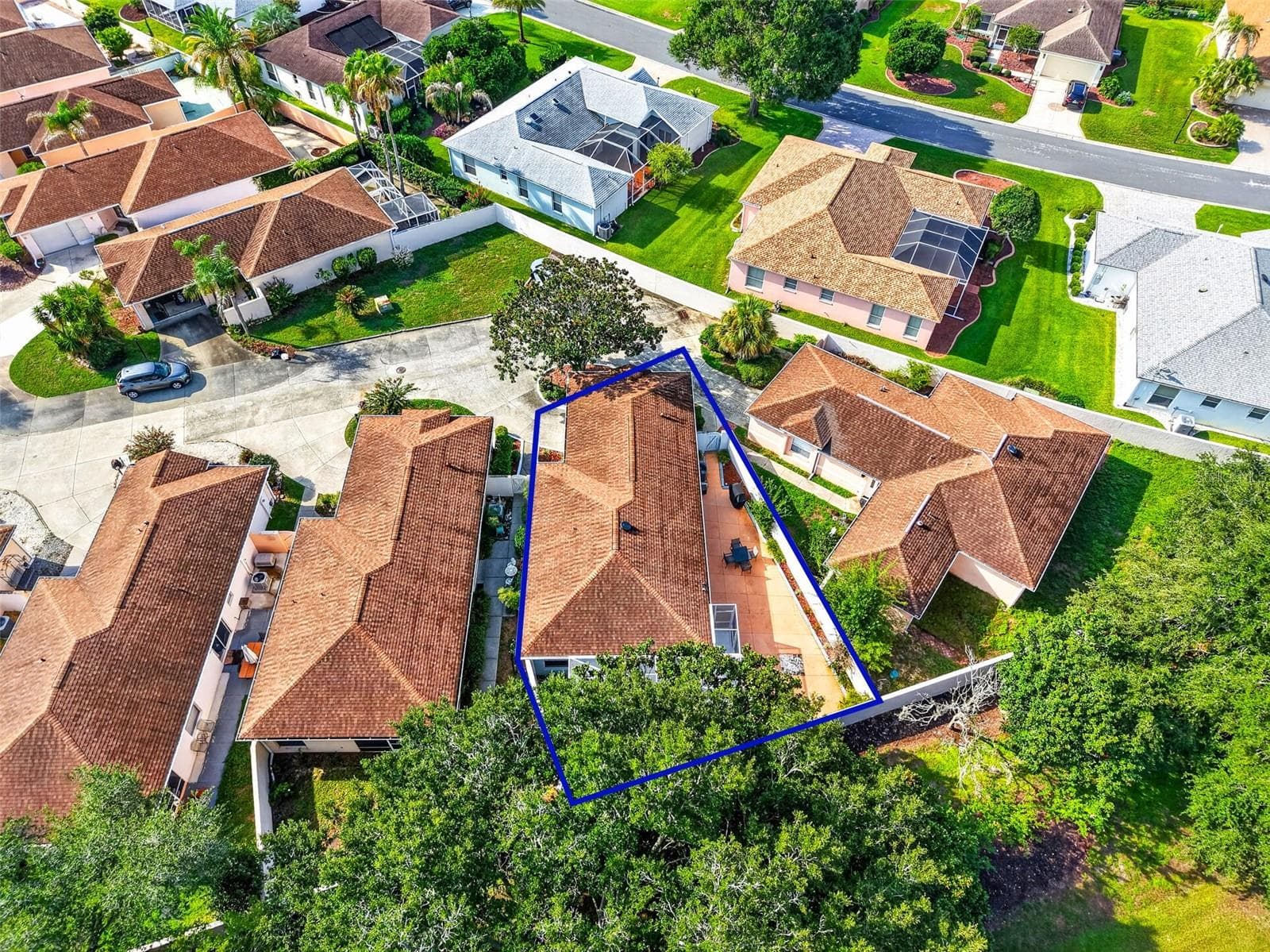 Aerial Rear Elevation with Property Lines - 1717 FRANCISCO ST, THE VILLAGES